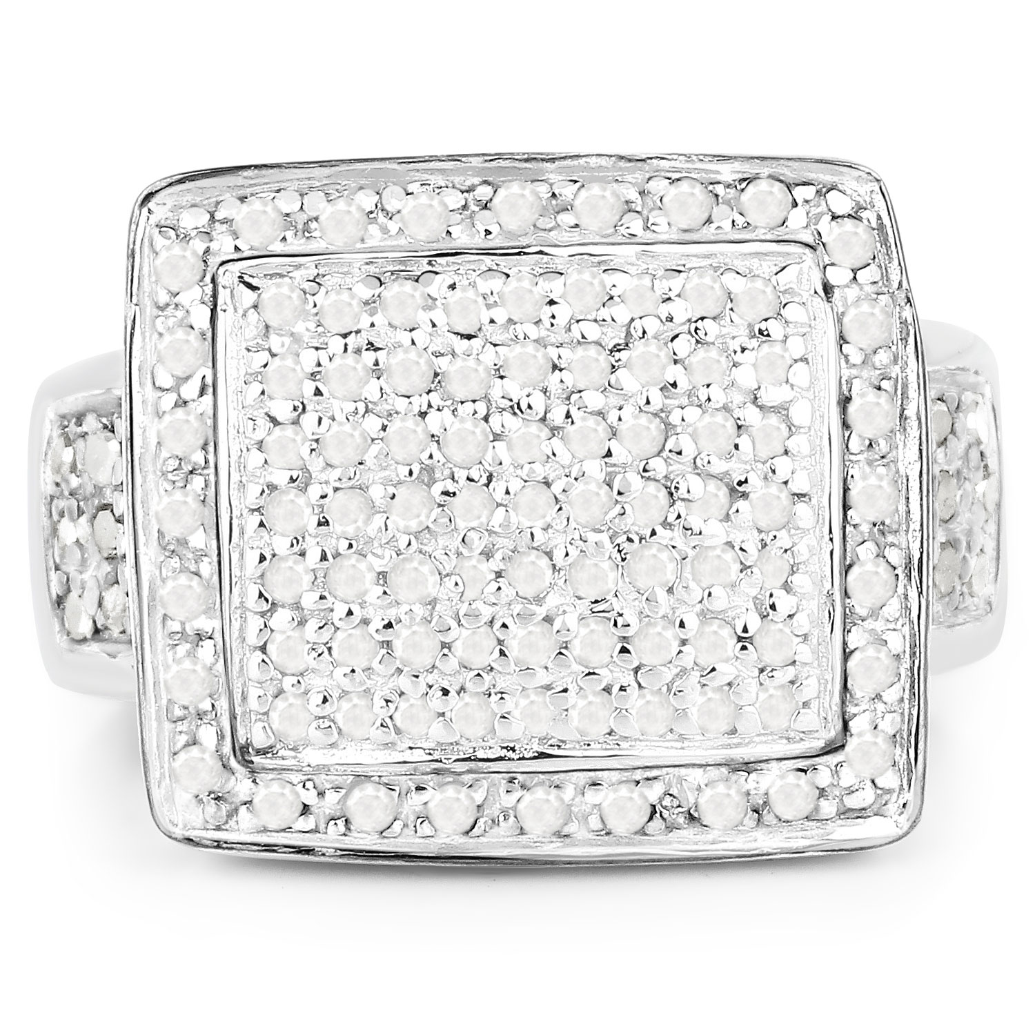 0.61 Carat Genuine White Diamond .925 Sterling Silver Ring