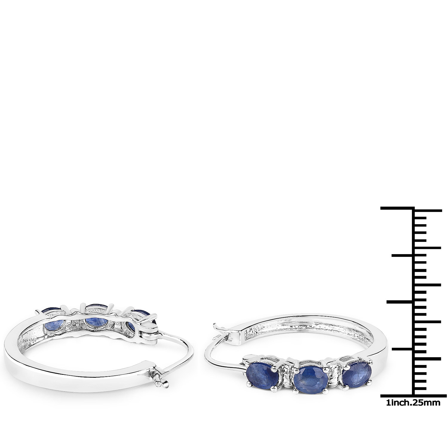 4.08 Carat Genuine Blue Sapphire .925 Sterling Silver 3 Piece Jewelry Set (Ring, Earrings, and Pendant w/ Chain)