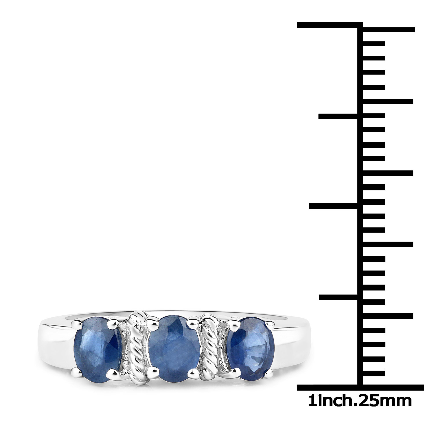 4.08 Carat Genuine Blue Sapphire .925 Sterling Silver 3 Piece Jewelry Set (Ring, Earrings, and Pendant w/ Chain)