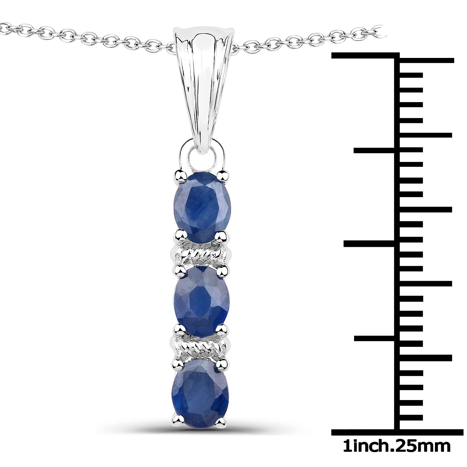 4.08 Carat Genuine Blue Sapphire .925 Sterling Silver 3 Piece Jewelry Set (Ring, Earrings, and Pendant w/ Chain)
