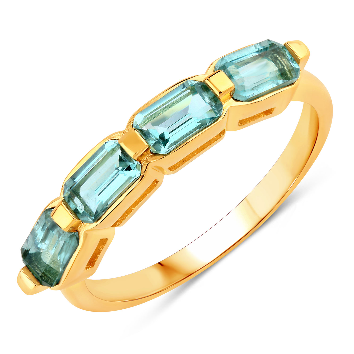 1.08 Carat Created Aquamarine .925 Sterling Silver Ring