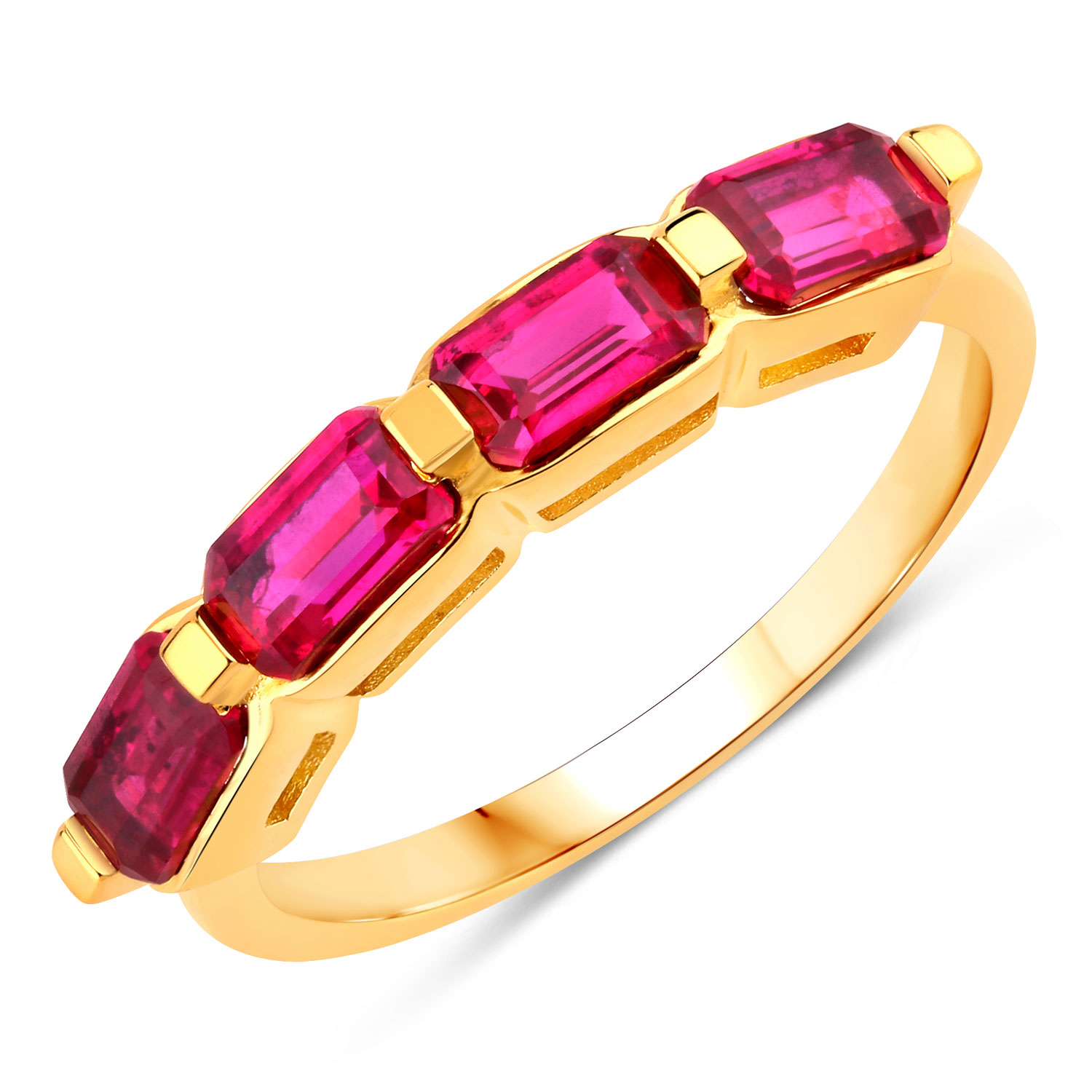 1.72 Carat Created Ruby .925 Sterling Silver Ring