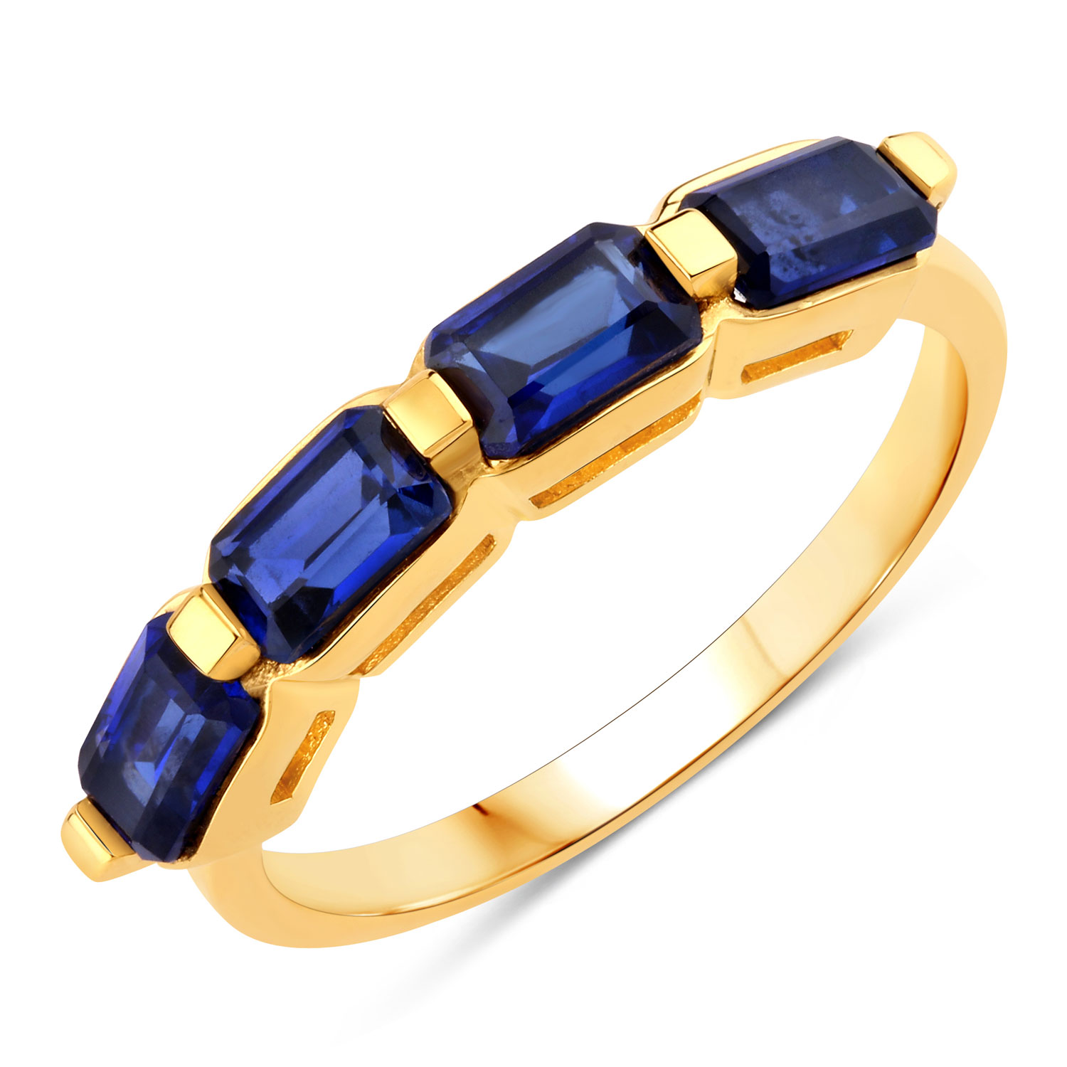 1.72 Carat Created Sapphire .925 Sterling Silver Ring