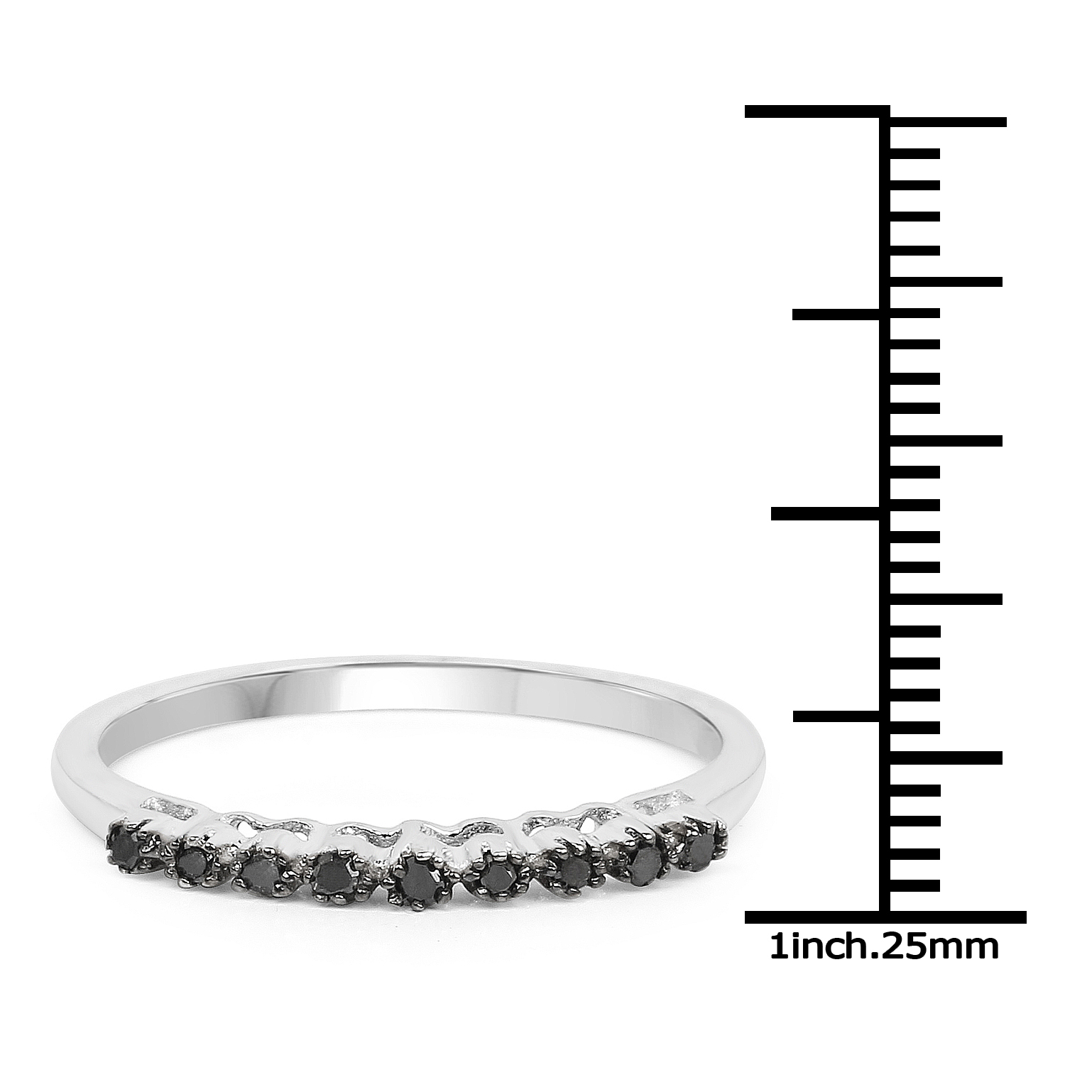 0.10 Carat Genuine Black Diamond .925 Sterling Silver Ring