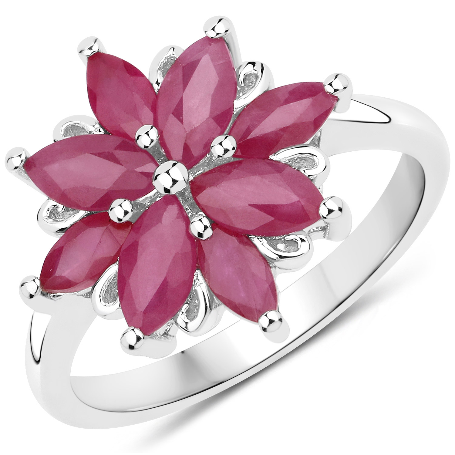 1.36 Carat Genuine Johnson Ruby .925 Sterling Silver Ring