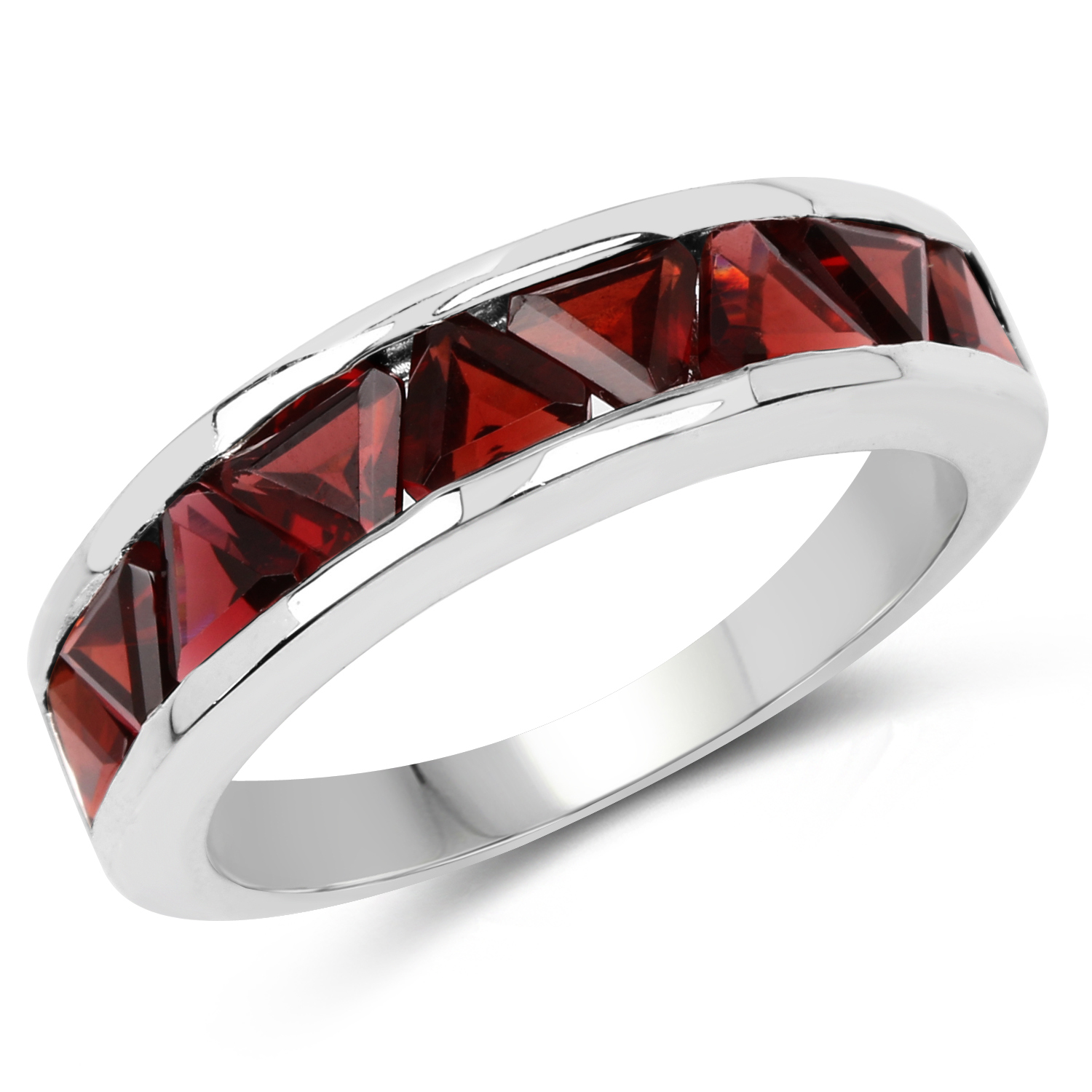 3.15 Carat Genuine Garnet .925 Sterling Silver Ring