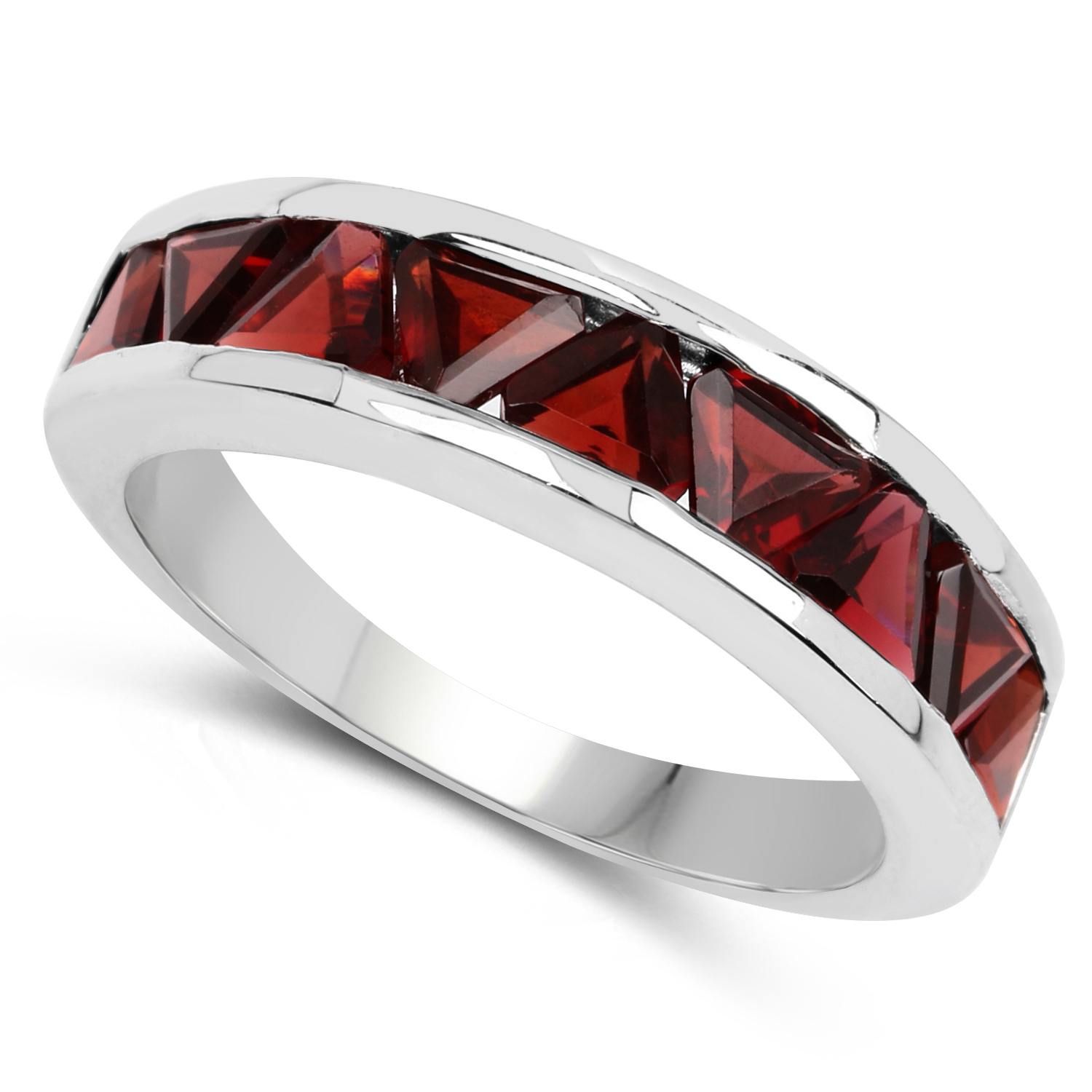 3.15 Carat Genuine Garnet .925 Sterling Silver Ring