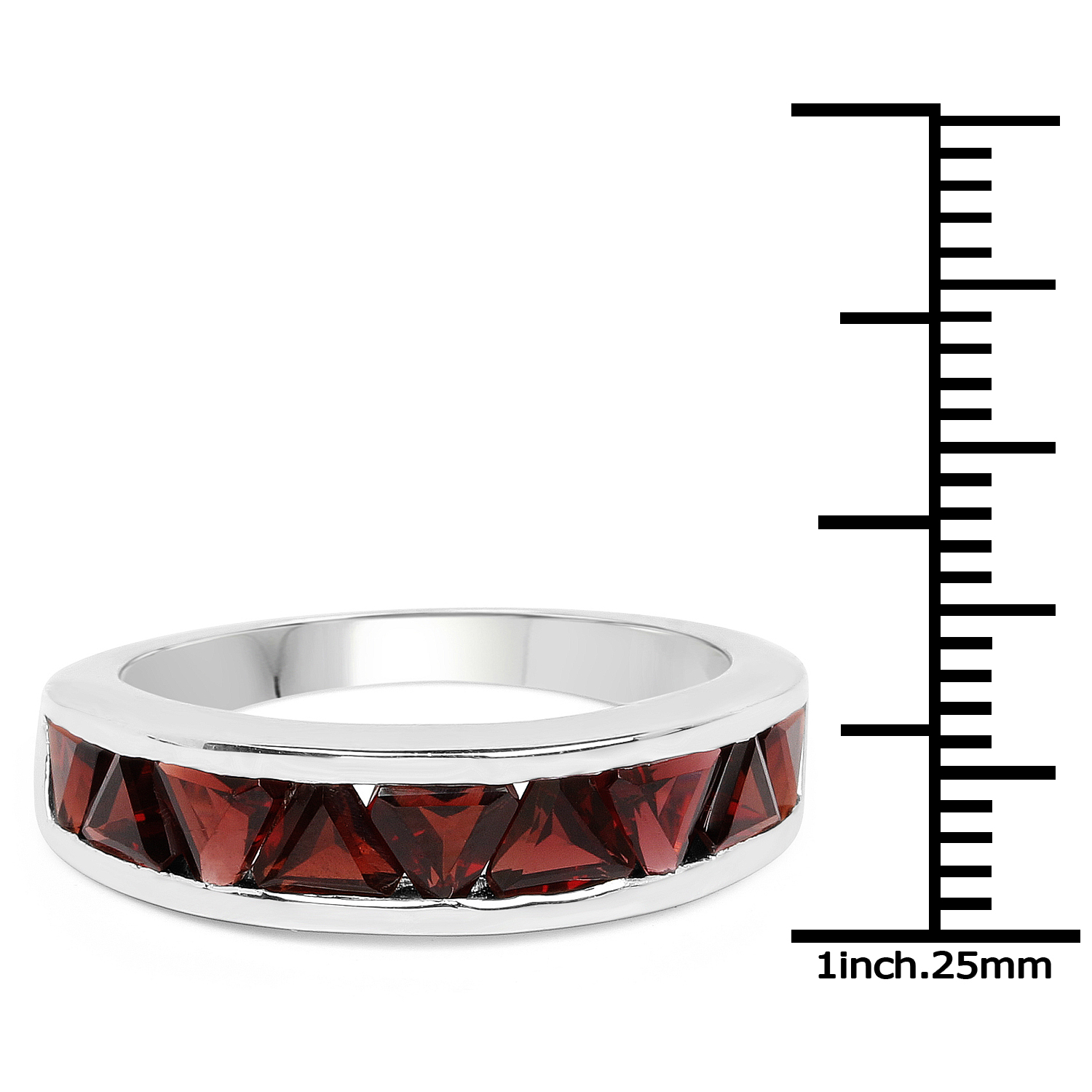 3.15 Carat Genuine Garnet .925 Sterling Silver Ring
