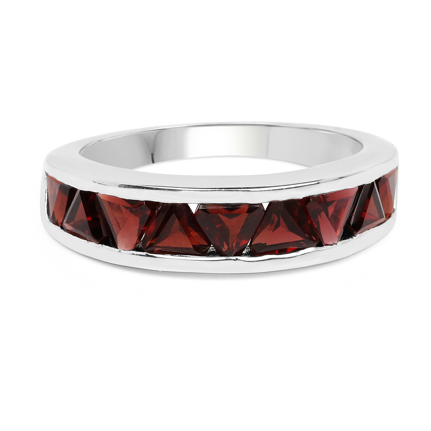 3.15 Carat Genuine Garnet .925 Sterling Silver Ring
