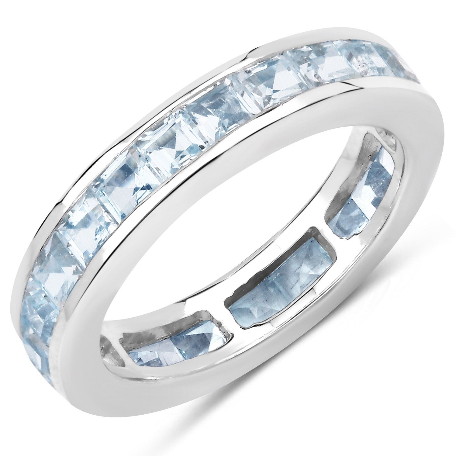 4.75 Carat Genuine Blue Topaz .925 Sterling Silver Ring