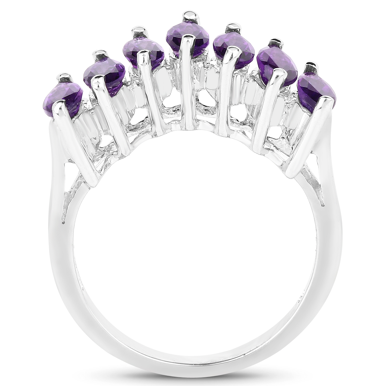 1.61 Carat Genuine Amethyst .925 Sterling Silver Ring