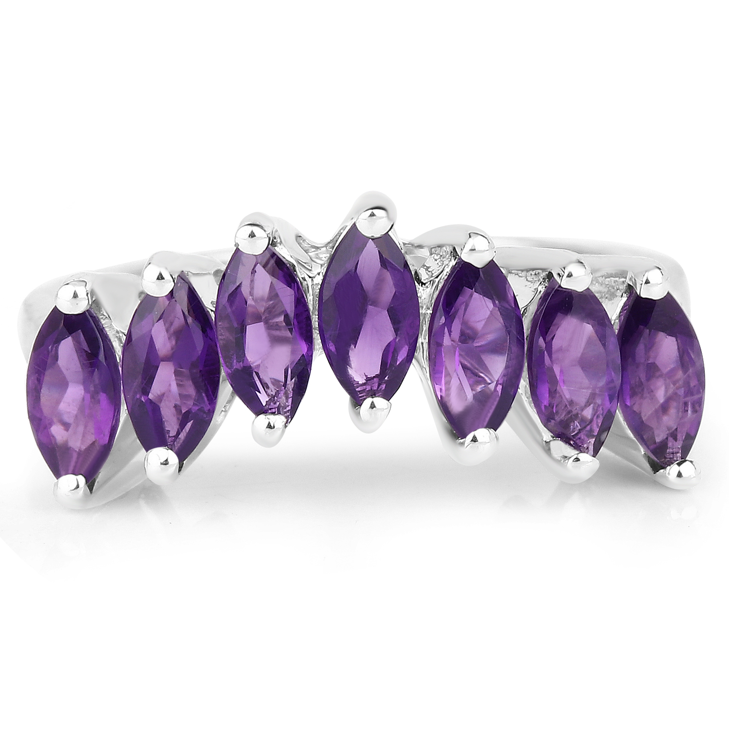1.61 Carat Genuine Amethyst .925 Sterling Silver Ring