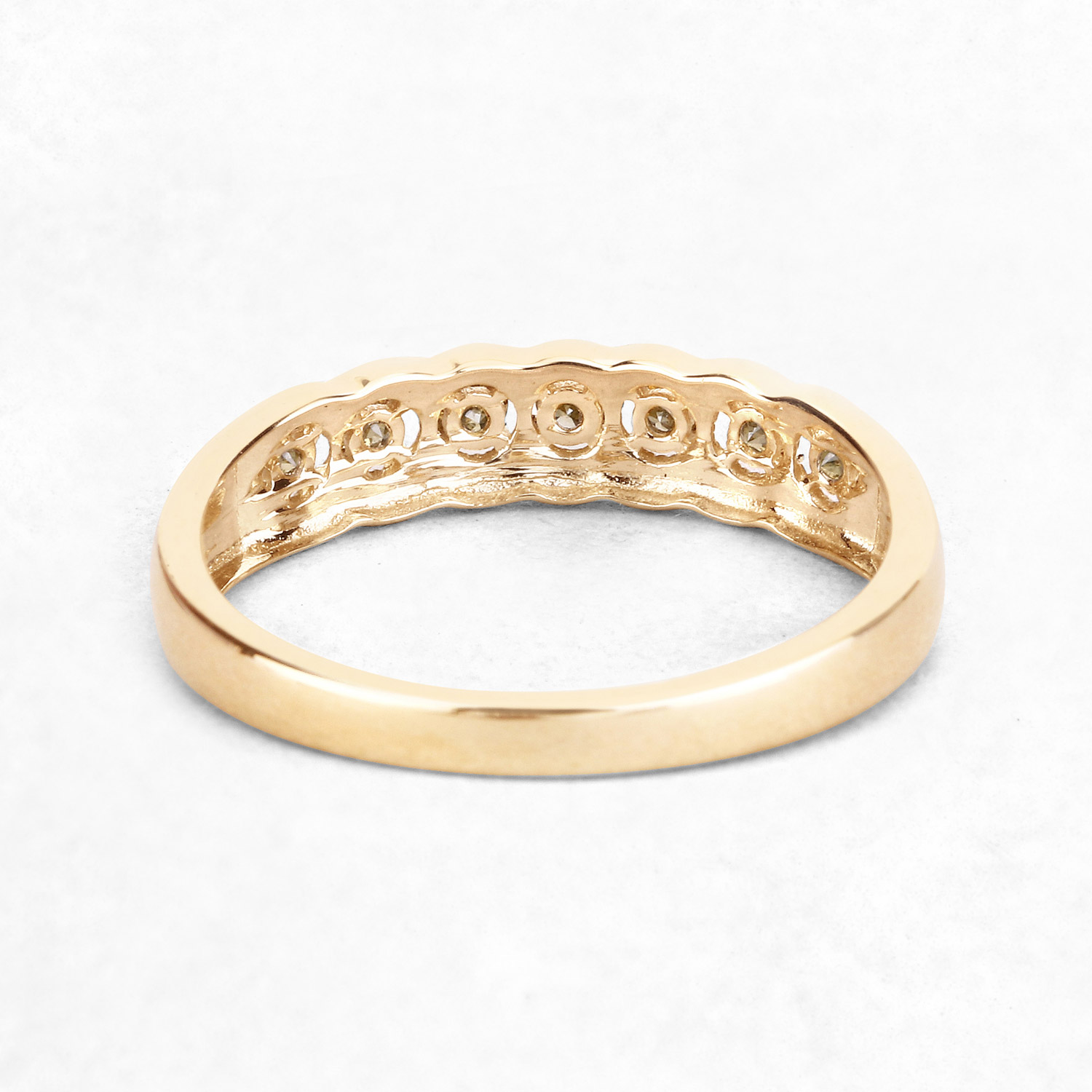 0.22 Carat Genuine Dark Yellow Diamond 14K Yellow Gold Ring (I1-I2)