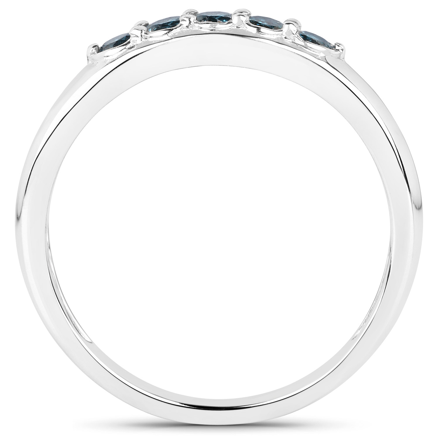 0.27 Carat Genuine Blue Diamond 14K White Gold Ring (I1-I2)