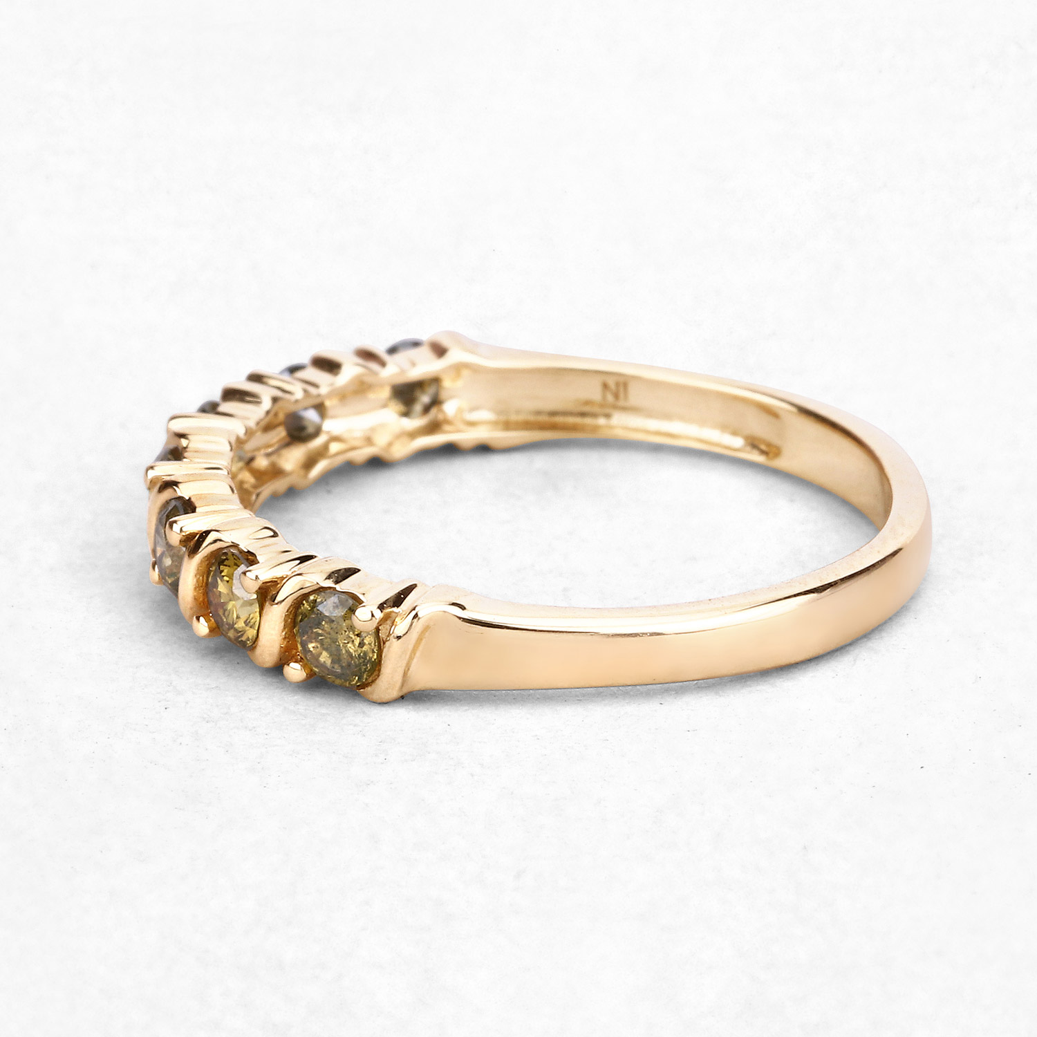 0.50 Carat Genuine Yellow Diamond 14K Yellow Gold Ring (I1-I2)