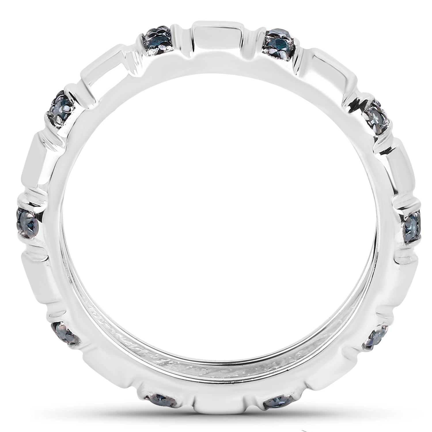 0.24 Carat Genuine Blue Diamond .925 Sterling Silver Ring