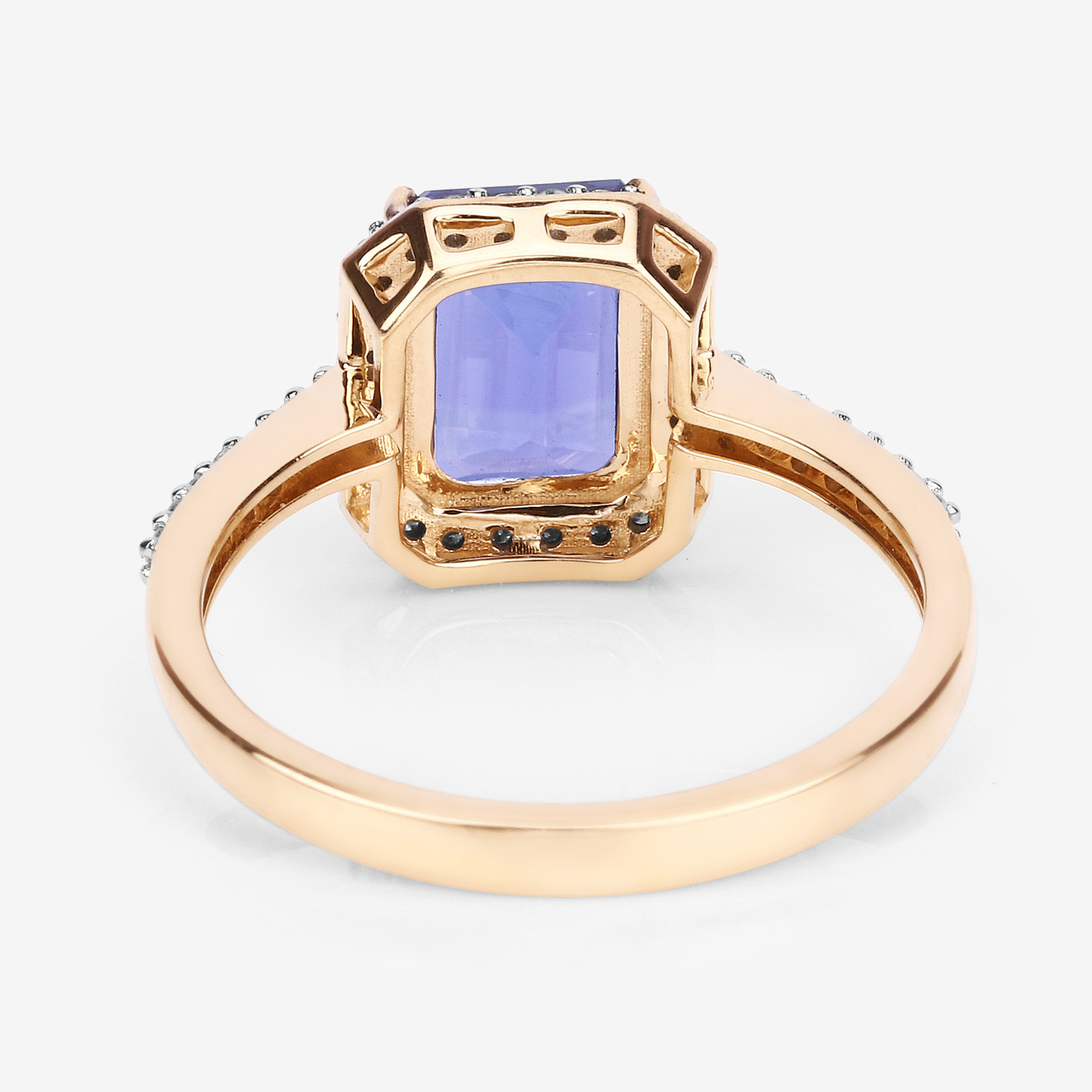 2.24 Carat Genuine Tanzanite and White Diamond 14K Yellow Gold Ring