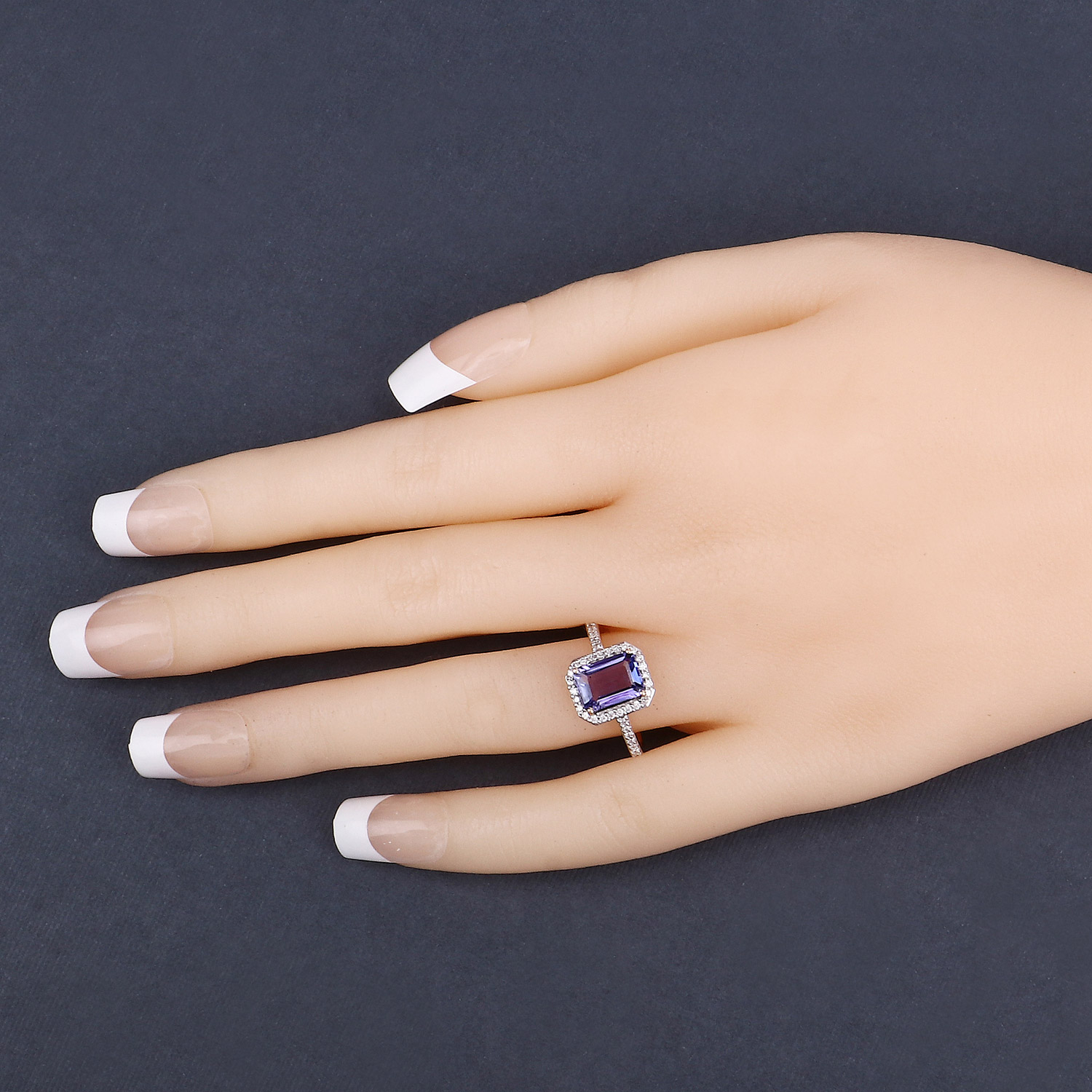 2.24 Carat Genuine Tanzanite and White Diamond 14K Yellow Gold Ring