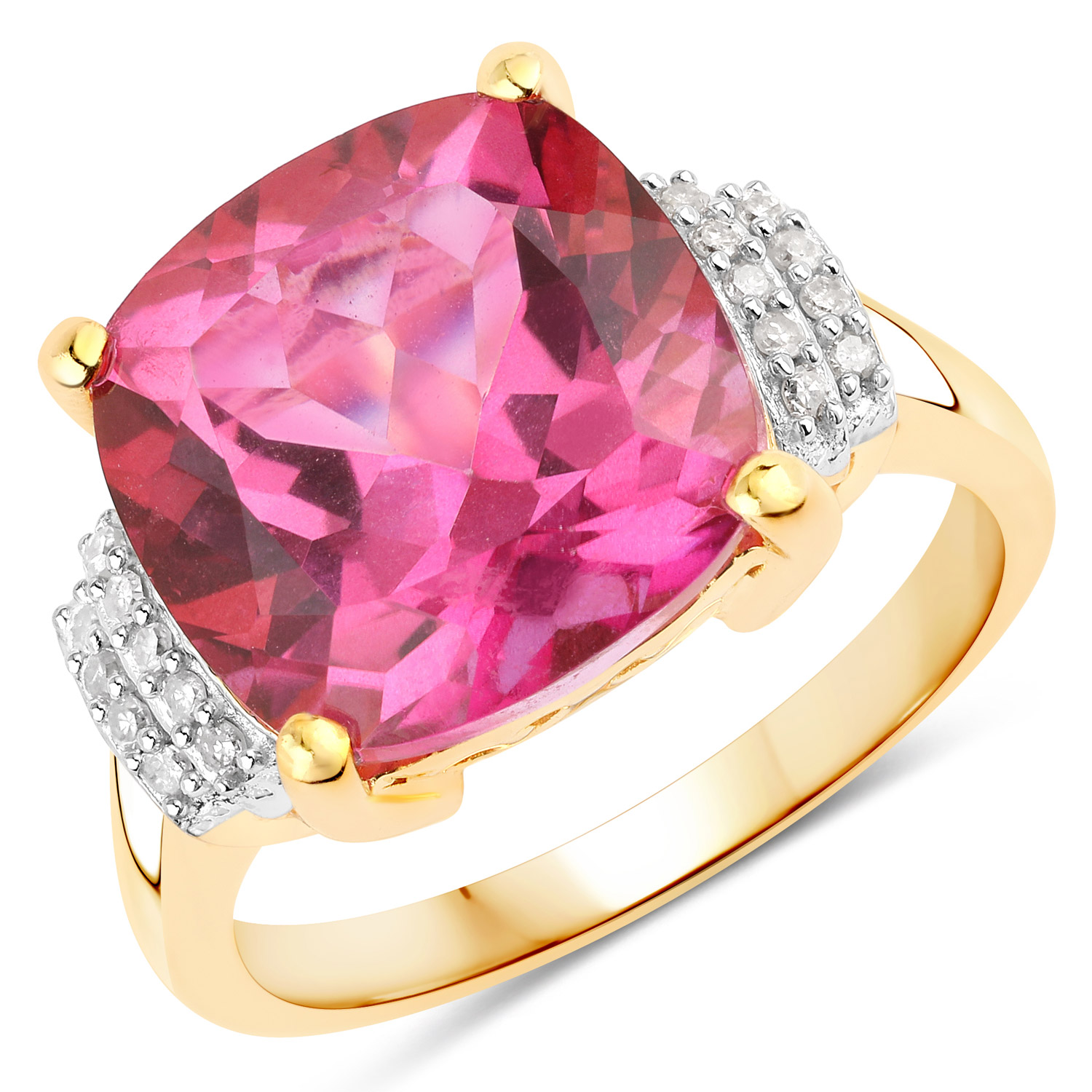 18.00ct pink topaz diamond statement ring, Cocktail ring, Dinner ring –  Lilo Diamonds
