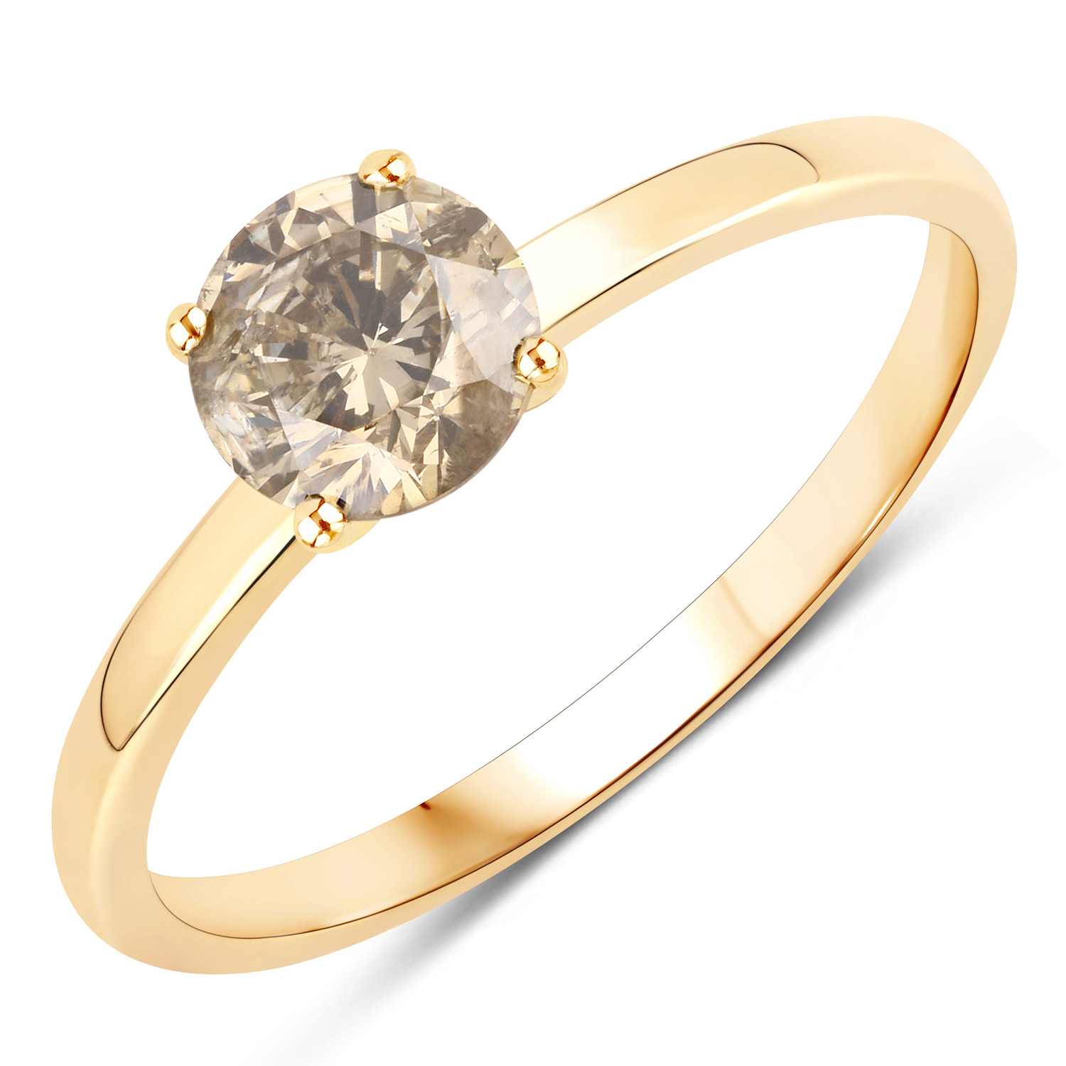 1.12 Carat Genuine TLB Diamond 14K Yellow Gold Ring