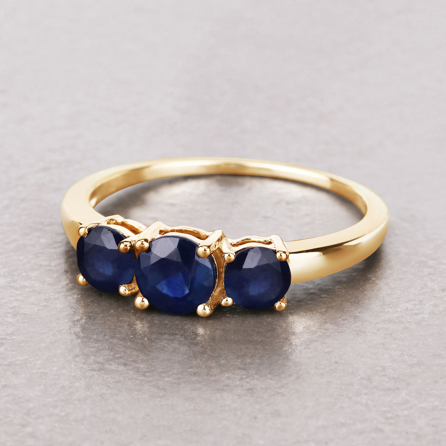 1.25 Carat Genuine Blue Sapphire 14K Yellow Gold Ring