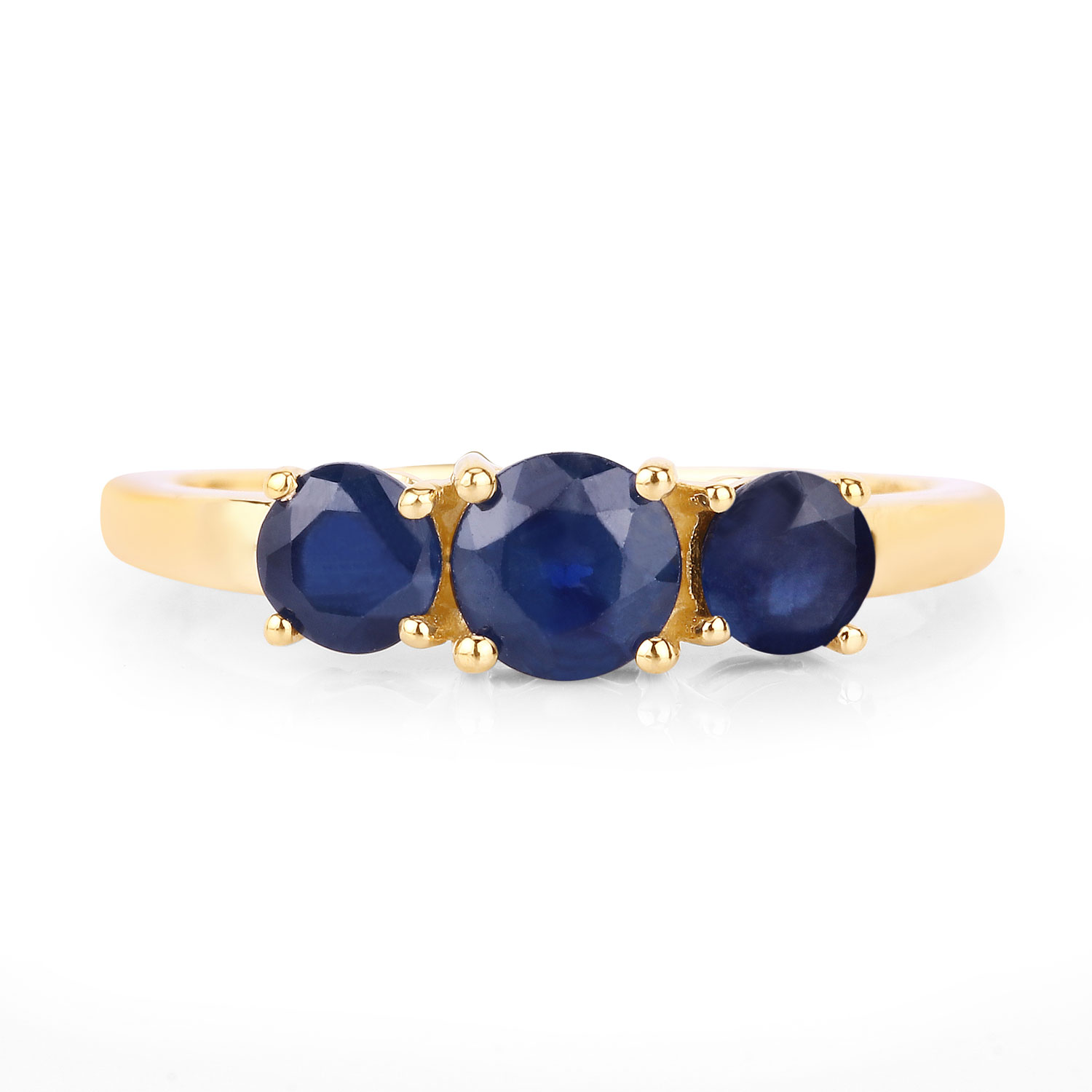 1.25 Carat Genuine Blue Sapphire 14K Yellow Gold Ring