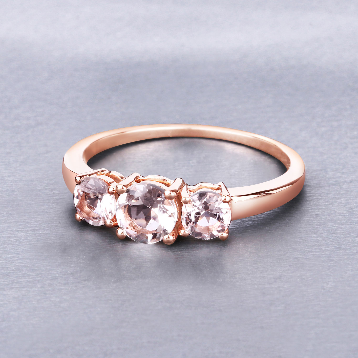 0.91 Carat Genuine Morganite 14K Rose Gold Ring