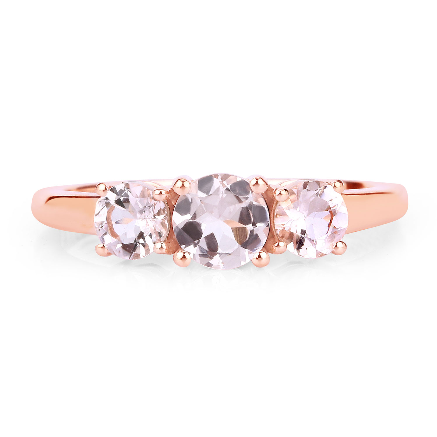 0.91 Carat Genuine Morganite 14K Rose Gold Ring