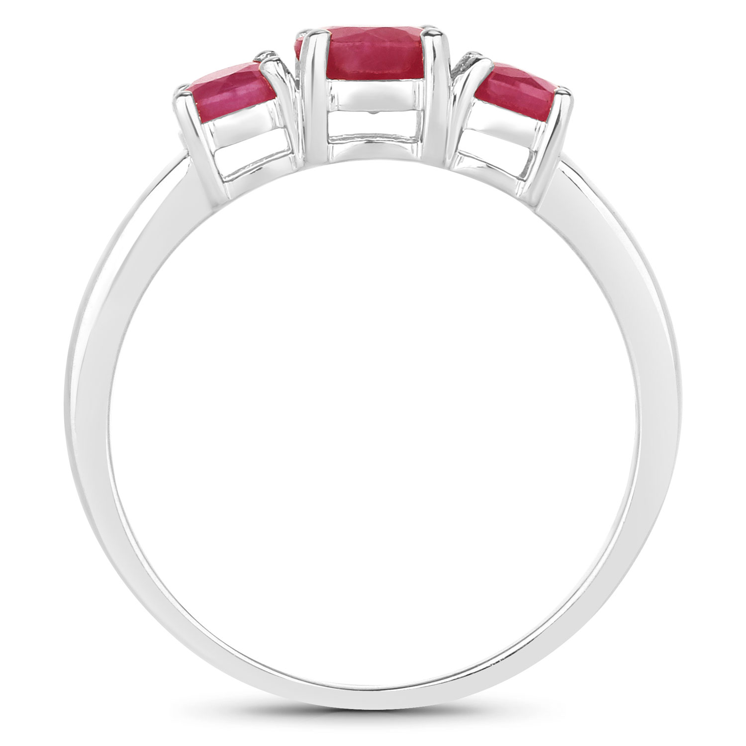 1.15 Carat Genuine Ruby 14K White Gold Ring