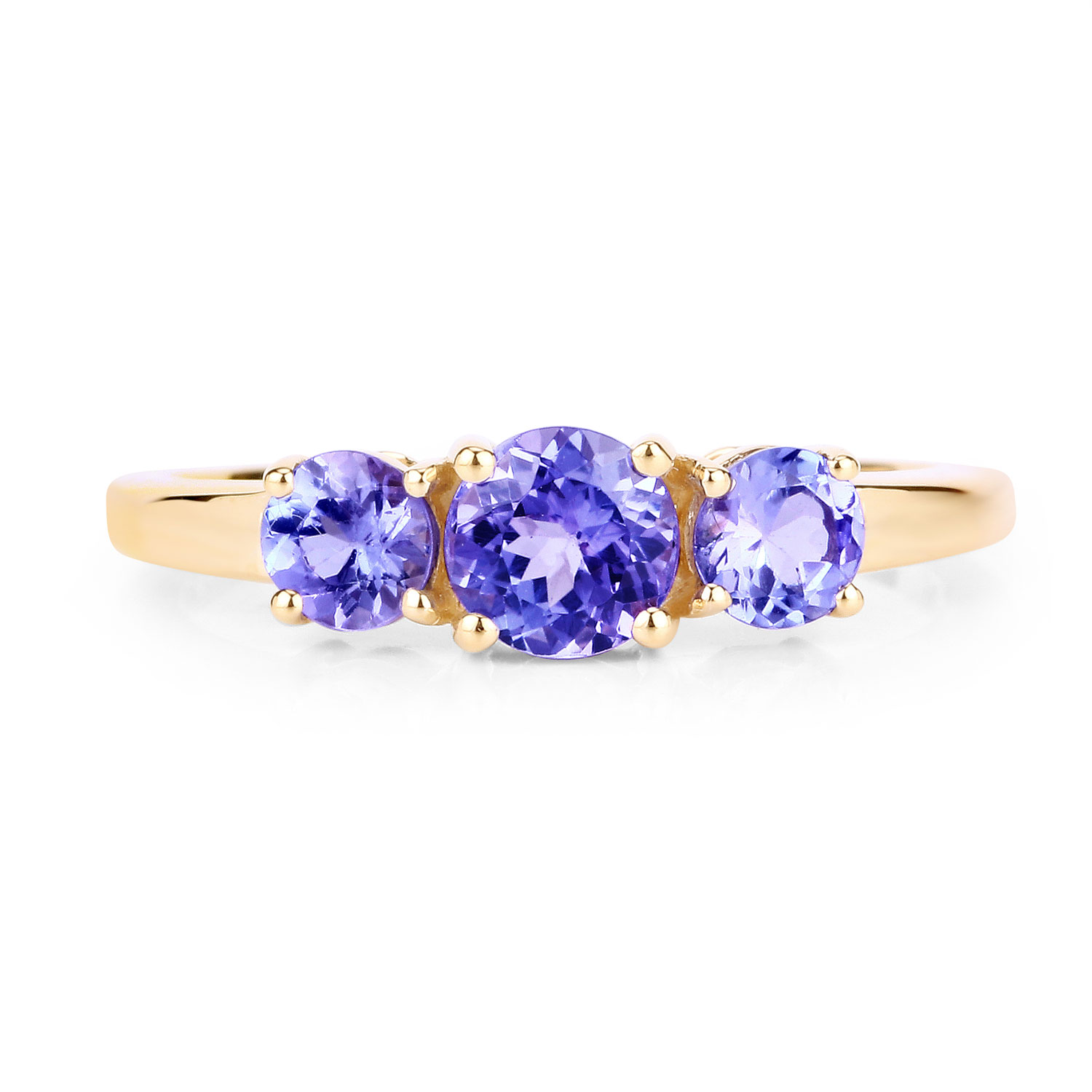0.93 Carat Genuine Tanzanite 14K Yellow Gold Ring