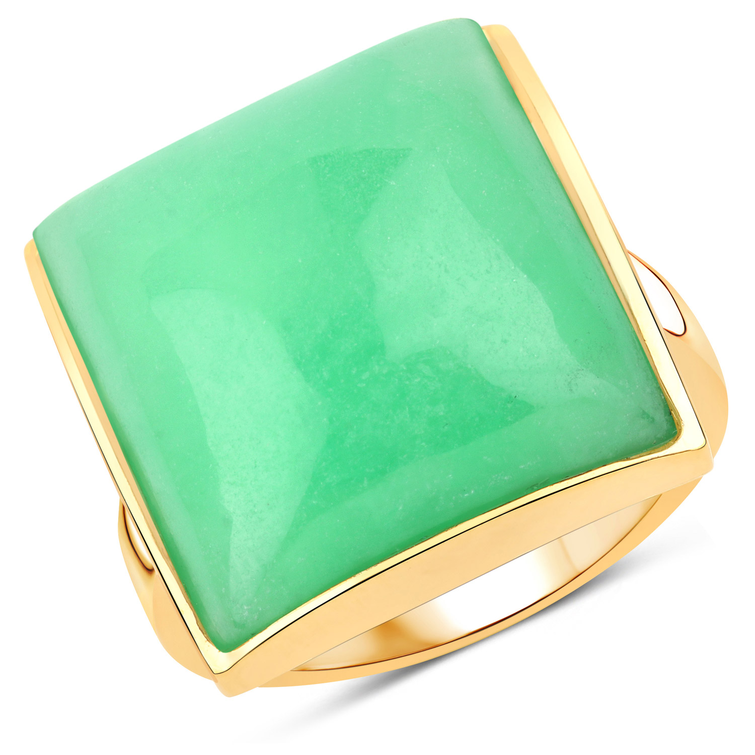 19.90 Carat Genuine Green Jade .925 Sterling Silver Ring
