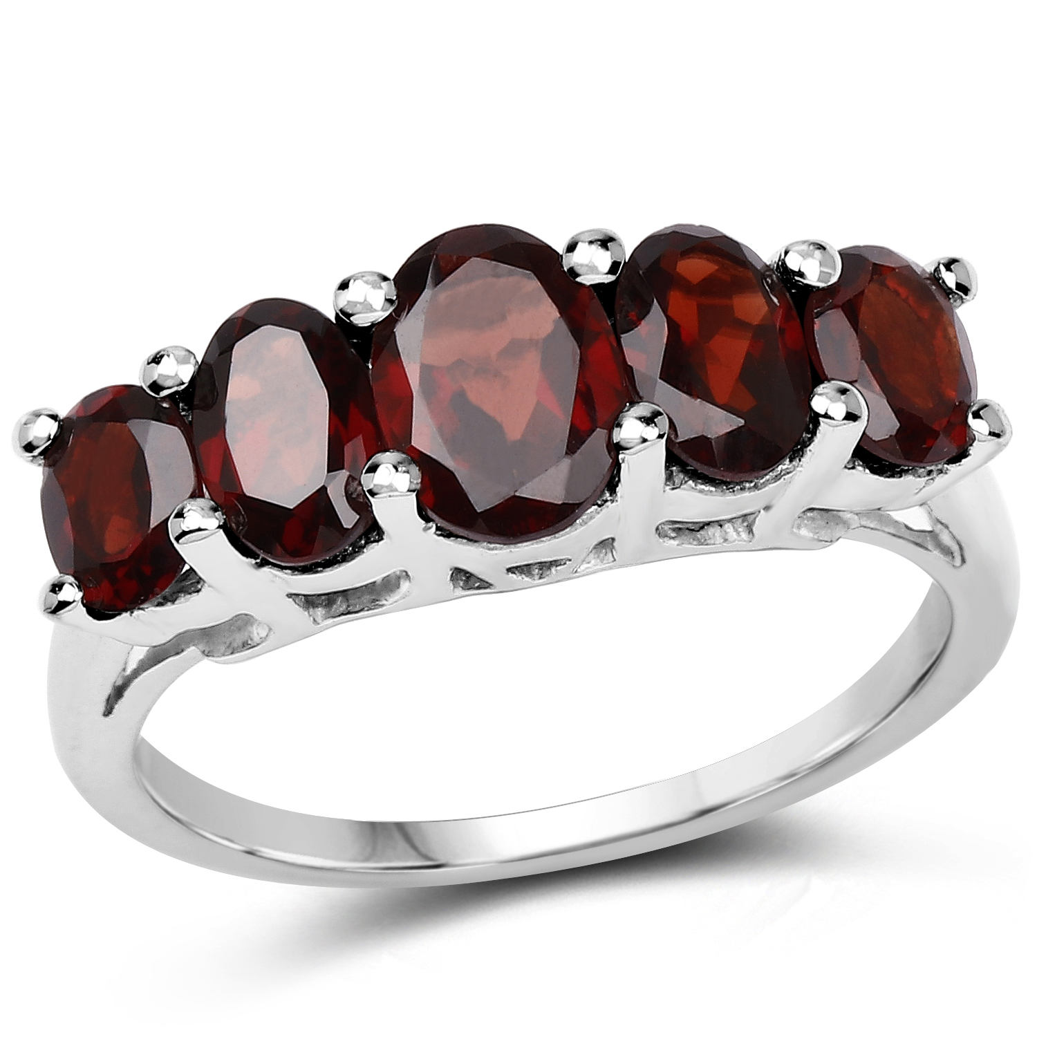 2.77 Carat Genuine Garnet .925 Sterling Silver Ring