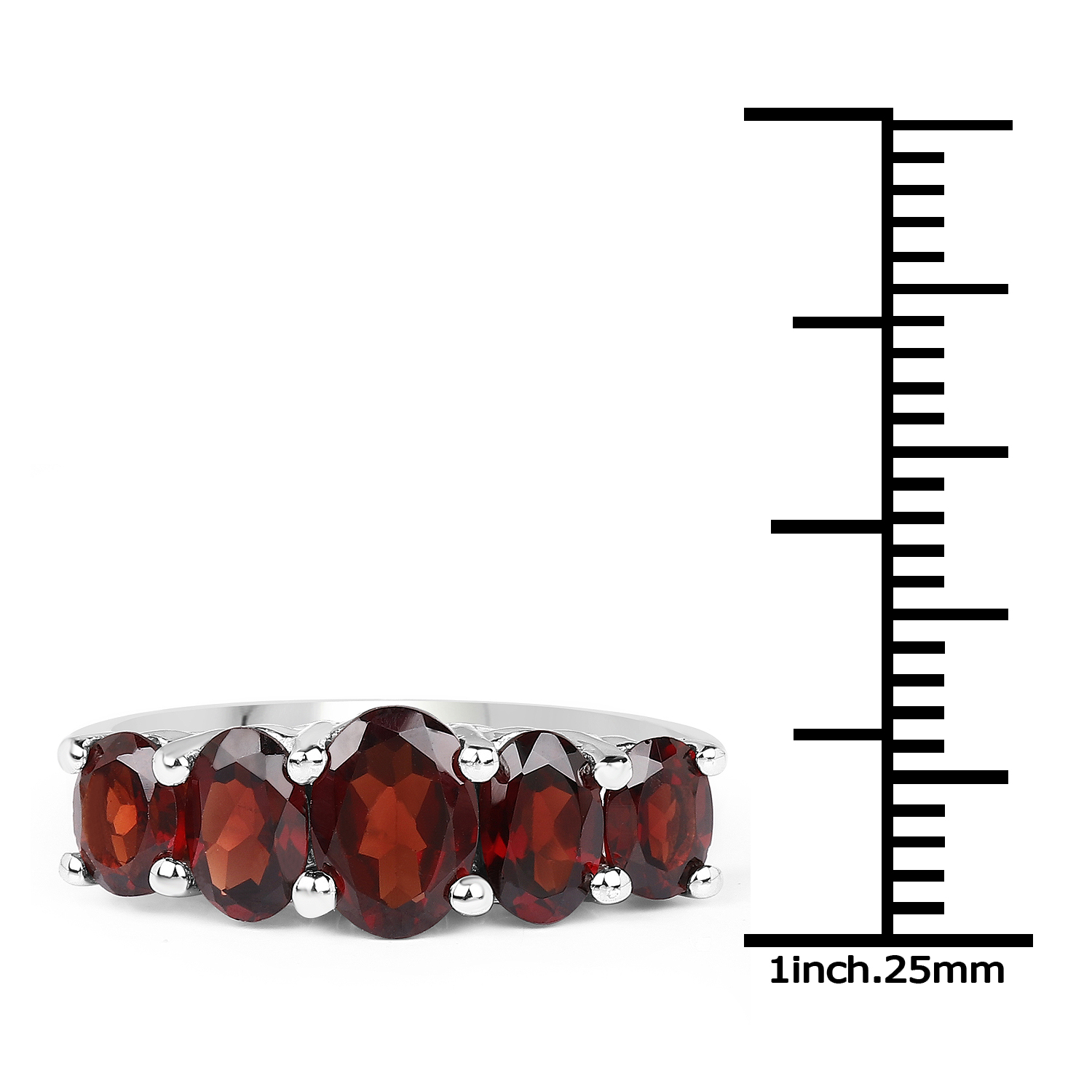 2.77 Carat Genuine Garnet .925 Sterling Silver Ring