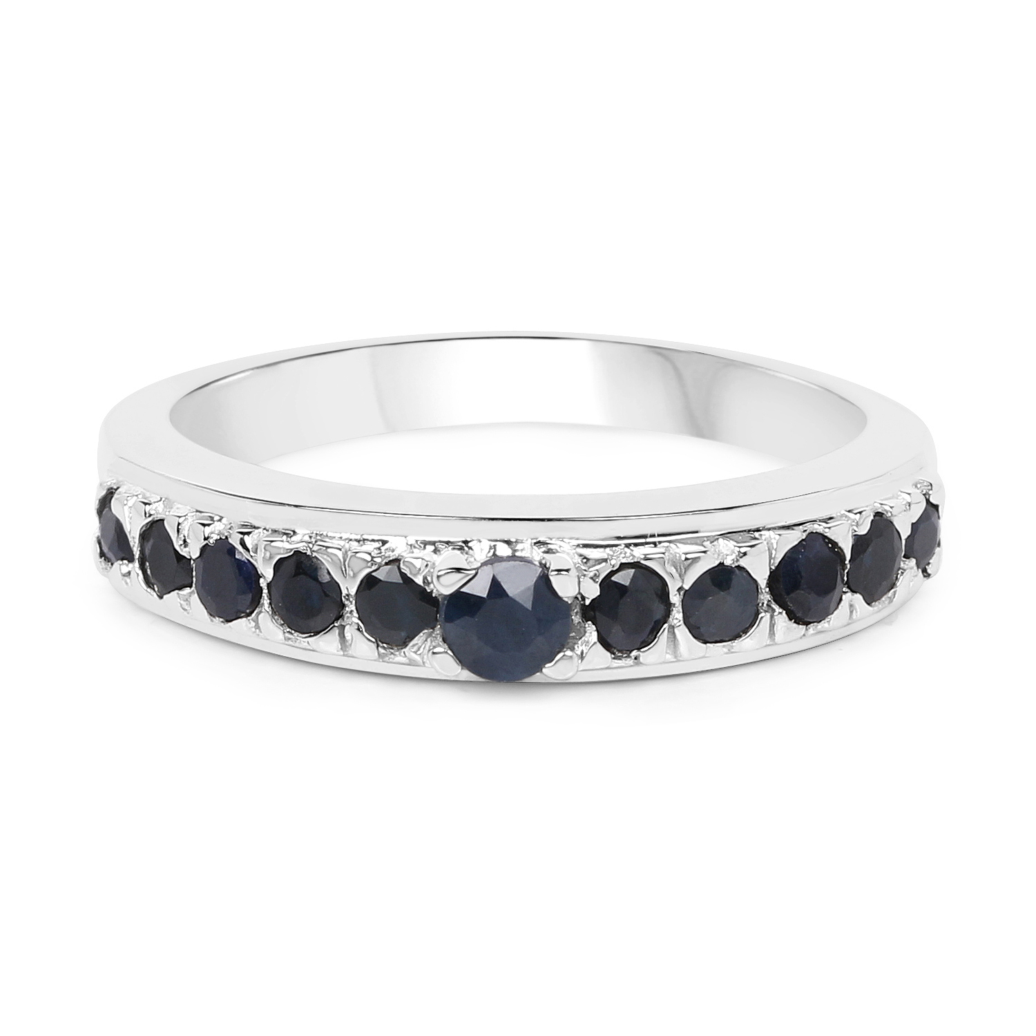 0.57 Carat Genuine Blue Sapphire .925 Sterling Silver Ring