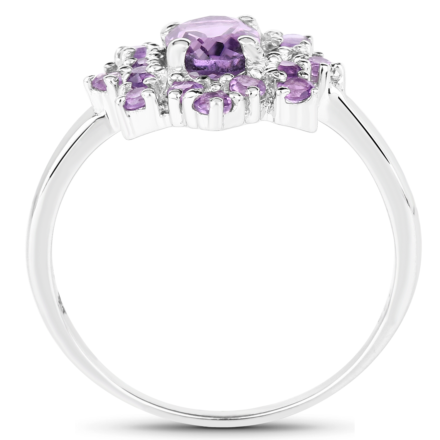 1.28 Carat Genuine Amethyst .925 Sterling Silver Ring