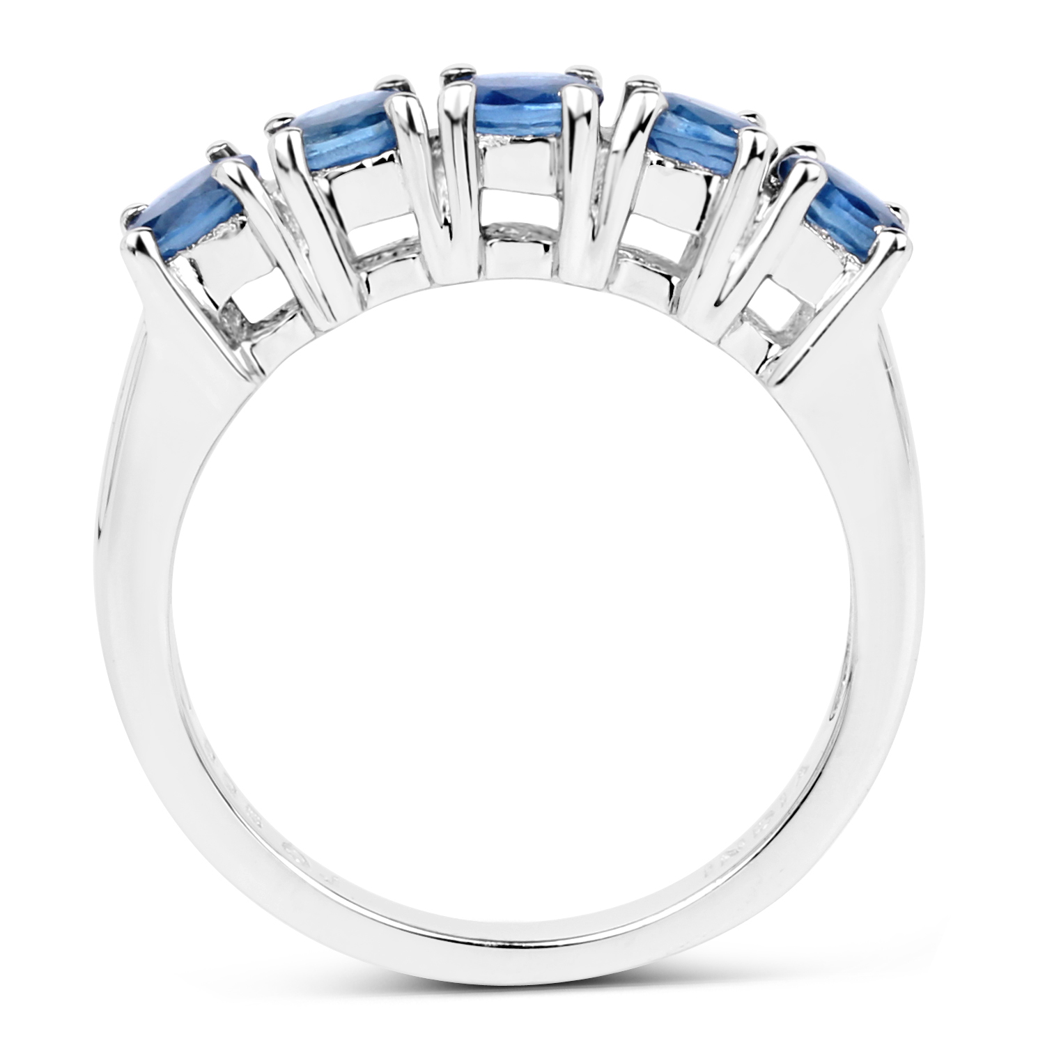 1.00 Carat Genuine Blue Sapphire .925 Sterling Silver Ring