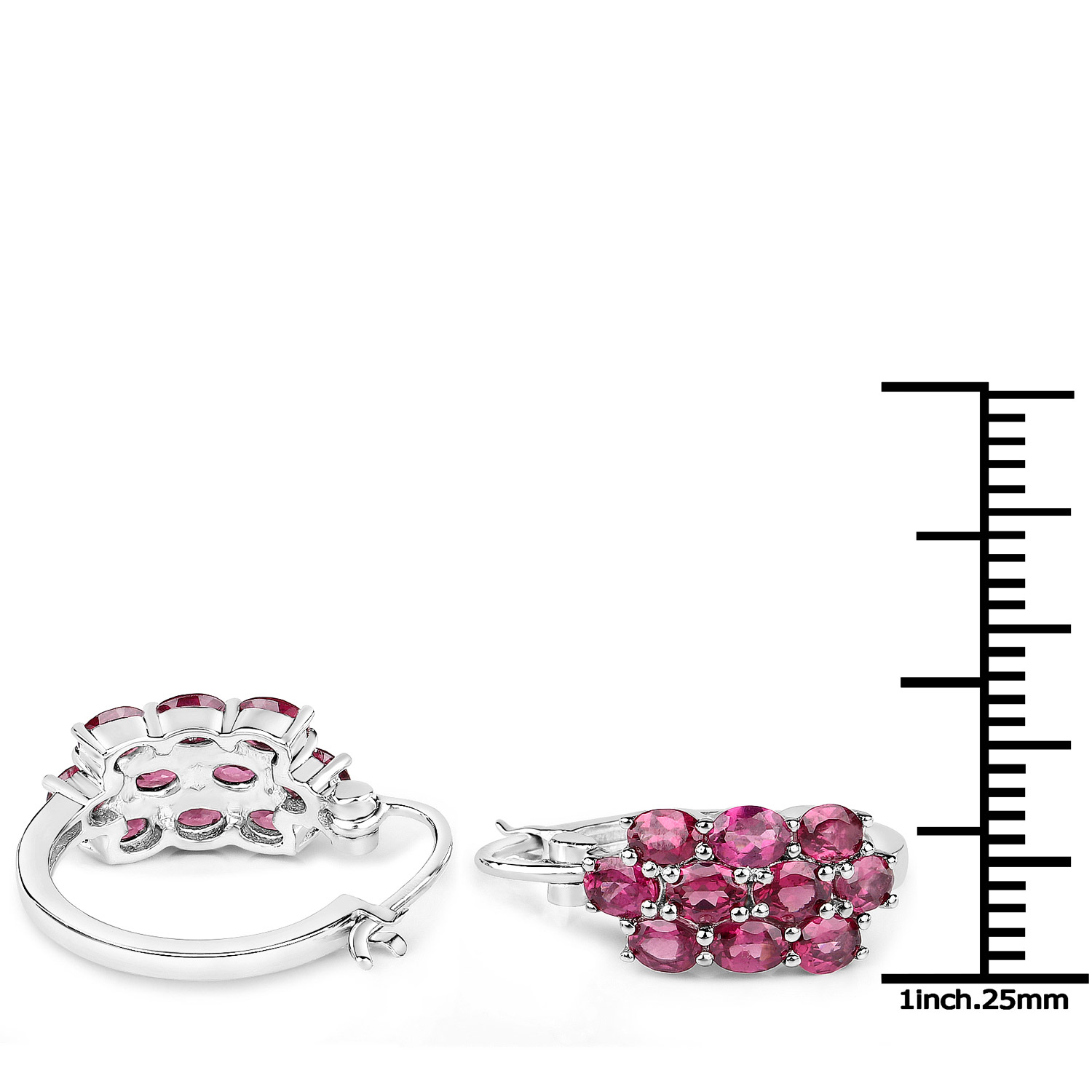 10.92 Carat Genuine Rhodolite Garnet .925 Sterling Silver 3 Piece Jewelry Set (Ring, Earrings, and Pendant w/ Chain)
