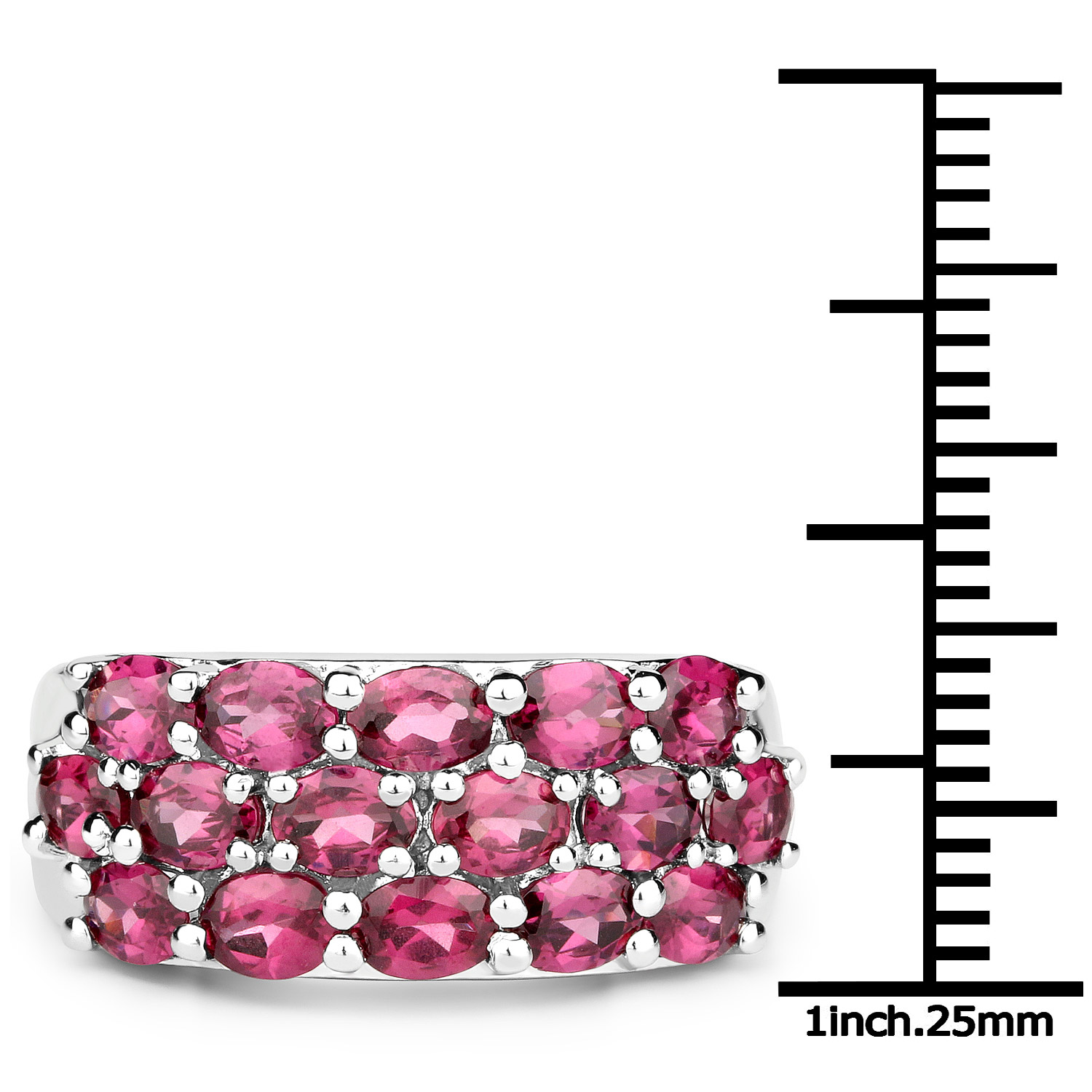 10.92 Carat Genuine Rhodolite Garnet .925 Sterling Silver 3 Piece Jewelry Set (Ring, Earrings, and Pendant w/ Chain)