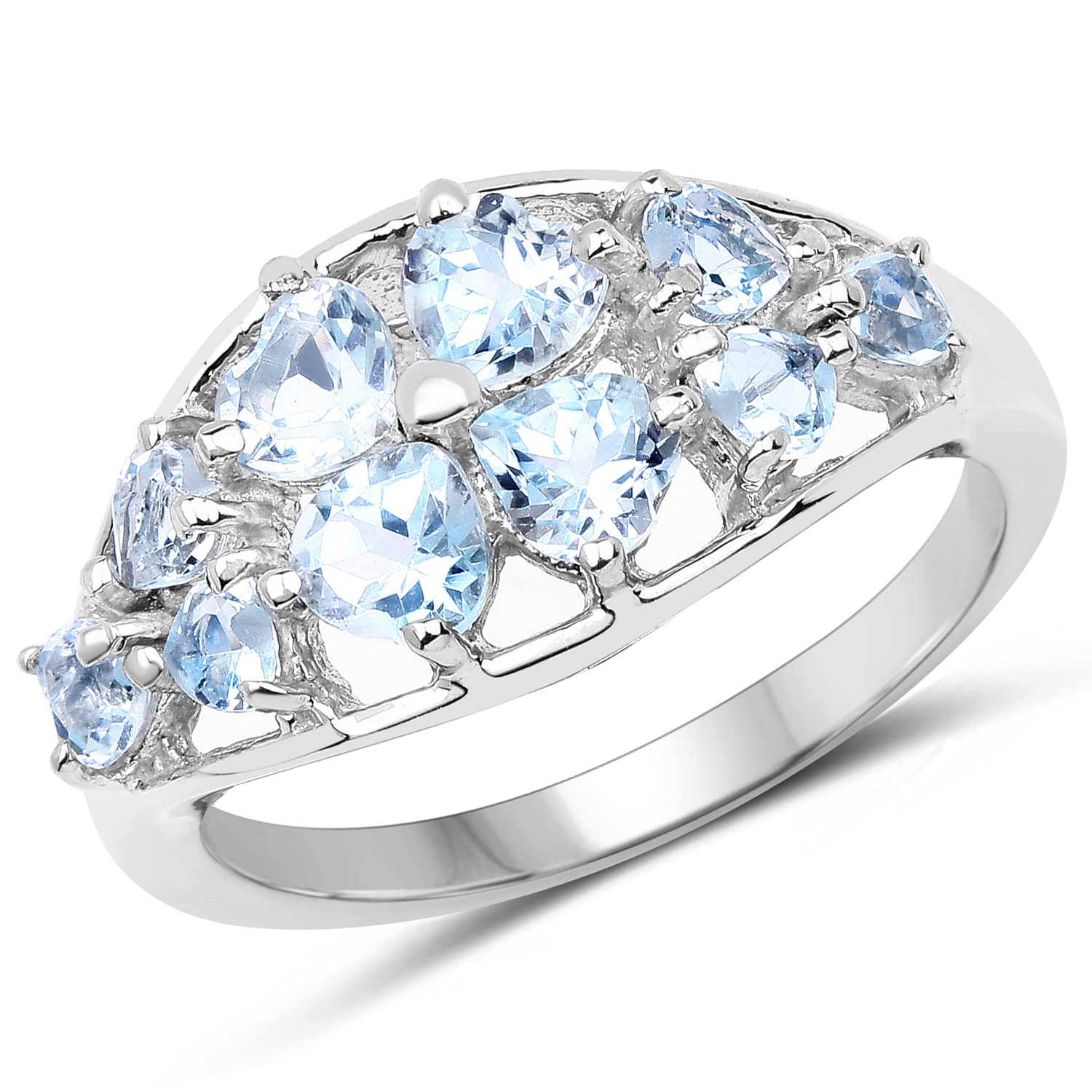 2.48 Carat Genuine Blue Topaz .925 Sterling Silver Ring