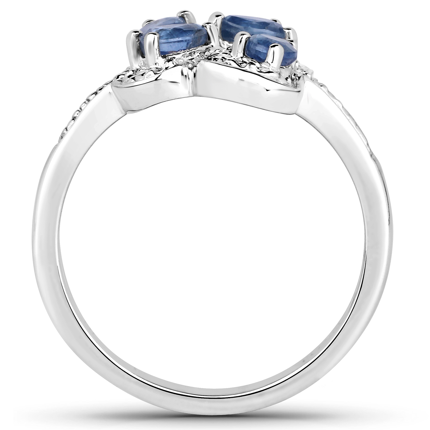 0.60 Carat Genuine Blue Sapphire .925 Sterling Silver Ring