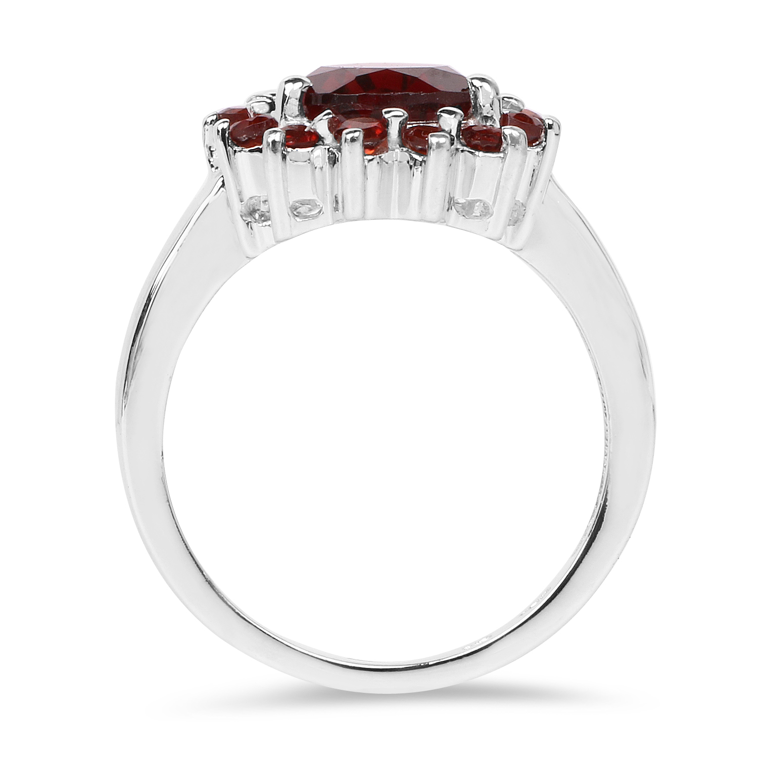4.10 Carat Genuine Garnet .925 Sterling Silver Ring