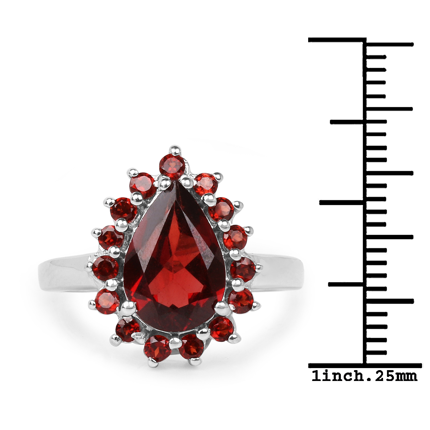 4.10 Carat Genuine Garnet .925 Sterling Silver Ring