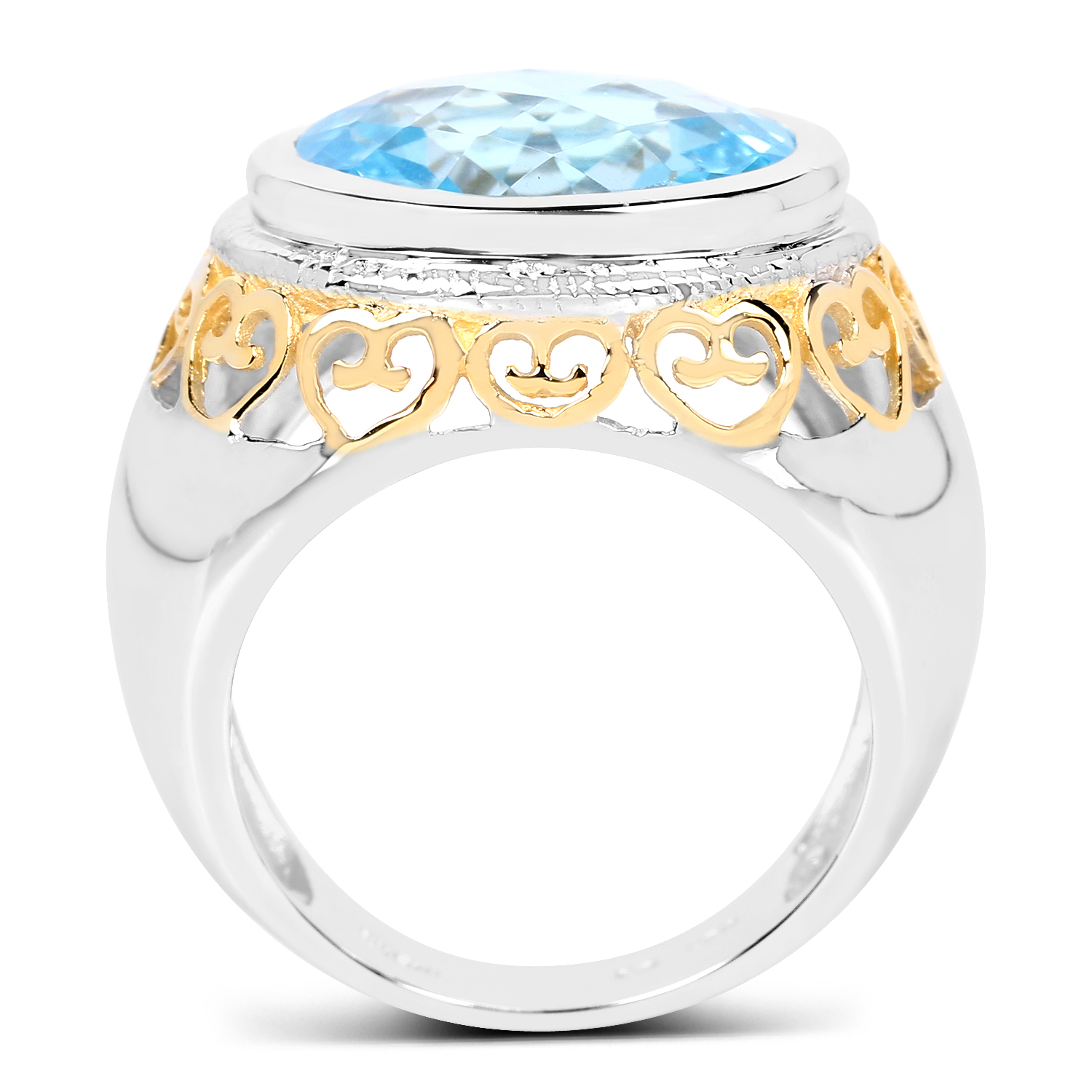 8.70 Carat Genuine Blue Topaz .925 Sterling Silver Ring