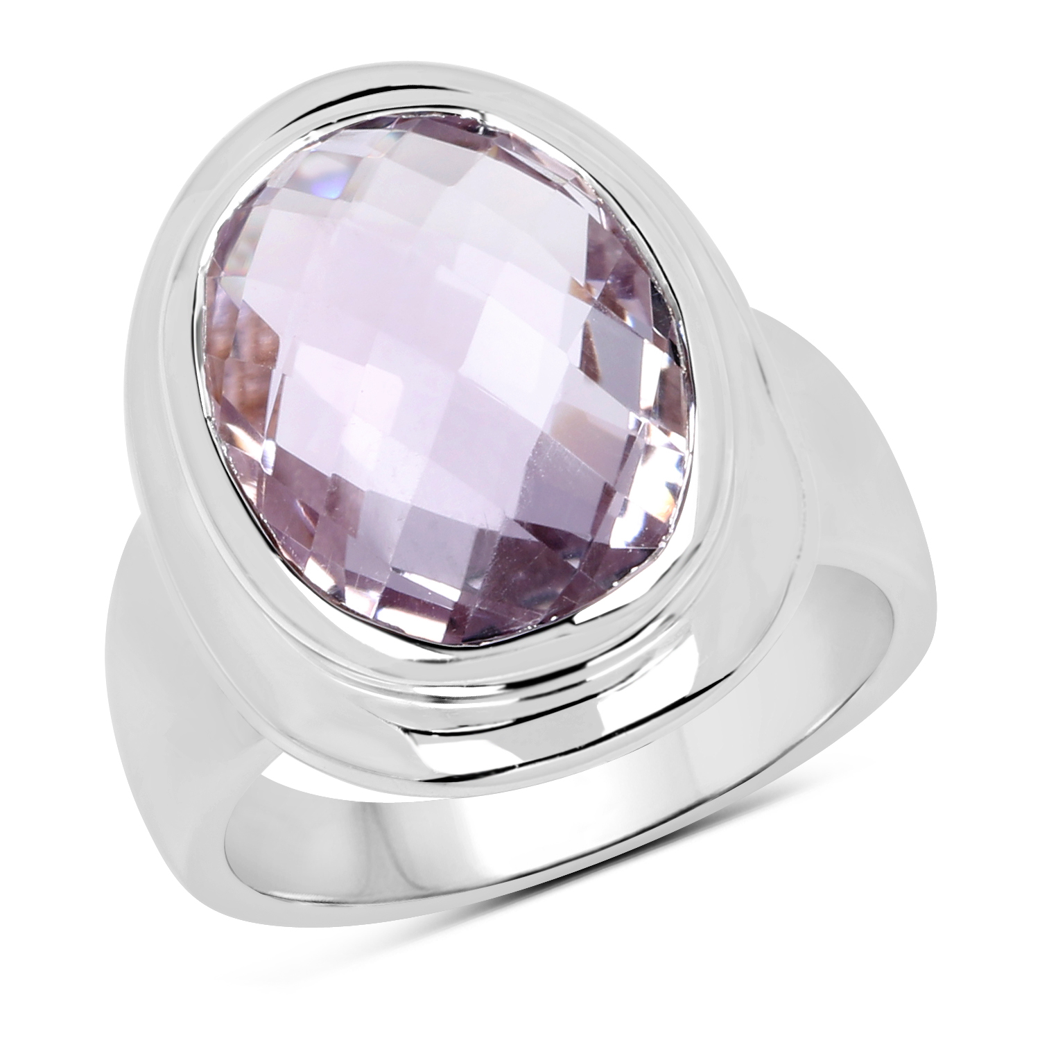 8.50 Carat Genuine Amethyst .925 Sterling Silver Ring