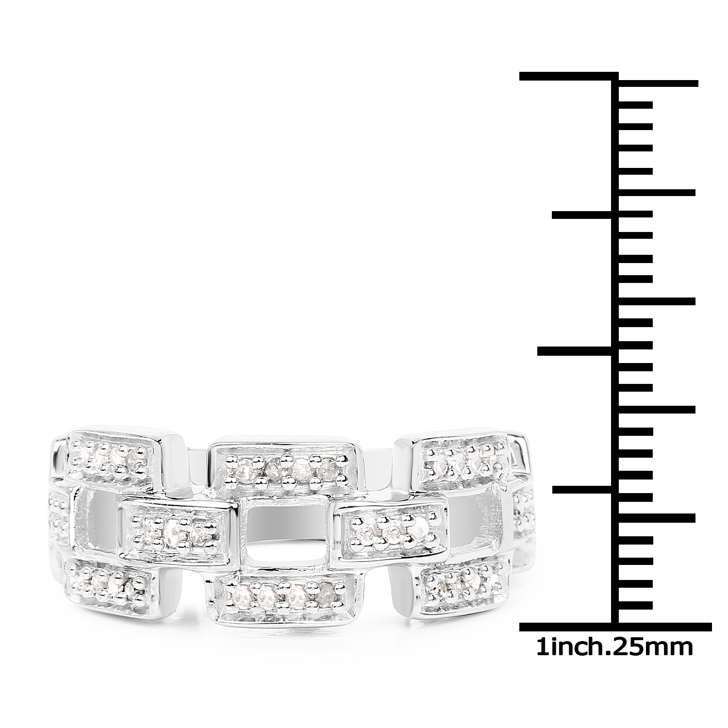 0.20 Carat Genuine White Diamond .925 Sterling Silver Ring