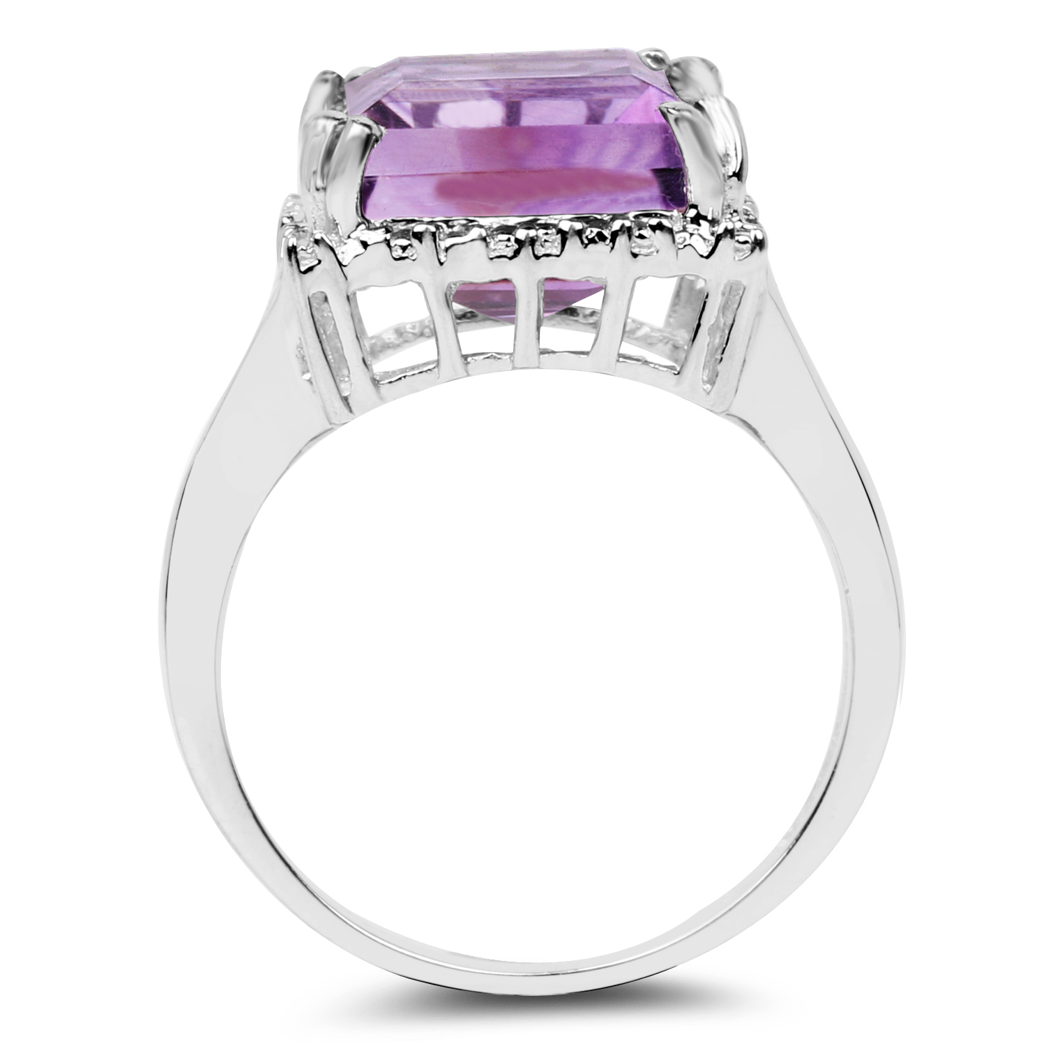 4.35 Carat Genuine Amethyst .925 Sterling Silver Ring