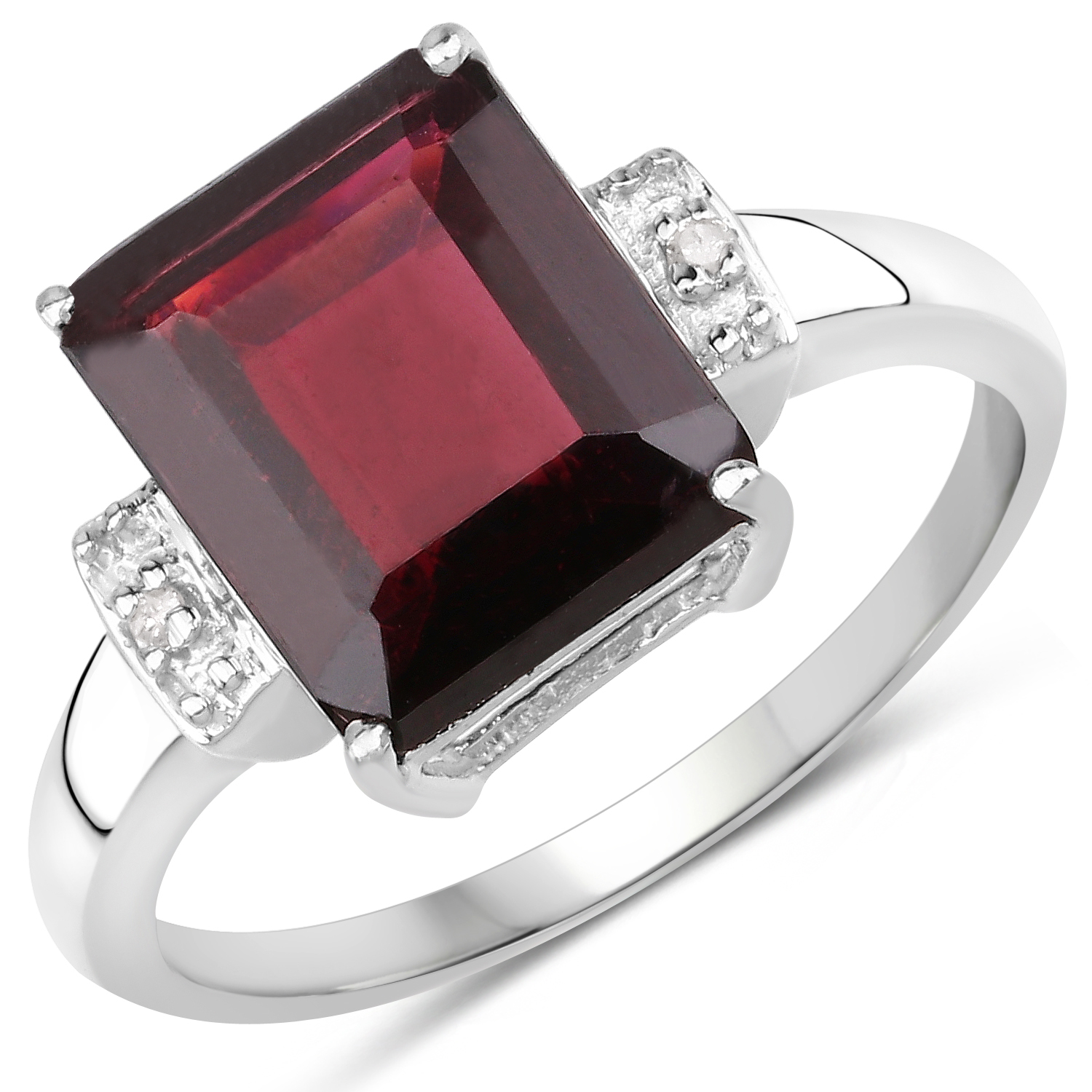 4.07 Carat Genuine Green Amethyst & White Topaz .925 Sterling Silver Ring