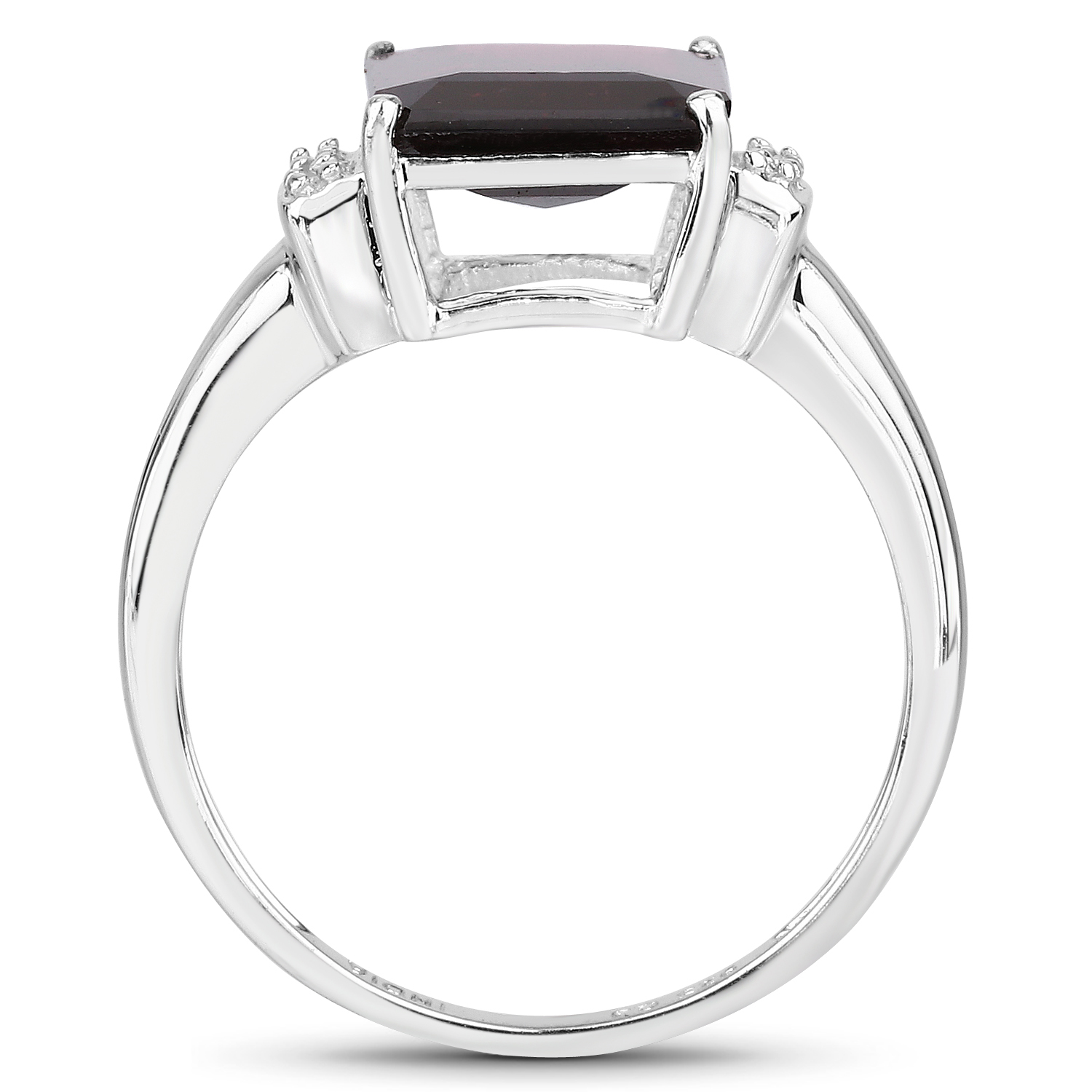 4.07 Carat Genuine Green Amethyst & White Topaz .925 Sterling Silver Ring