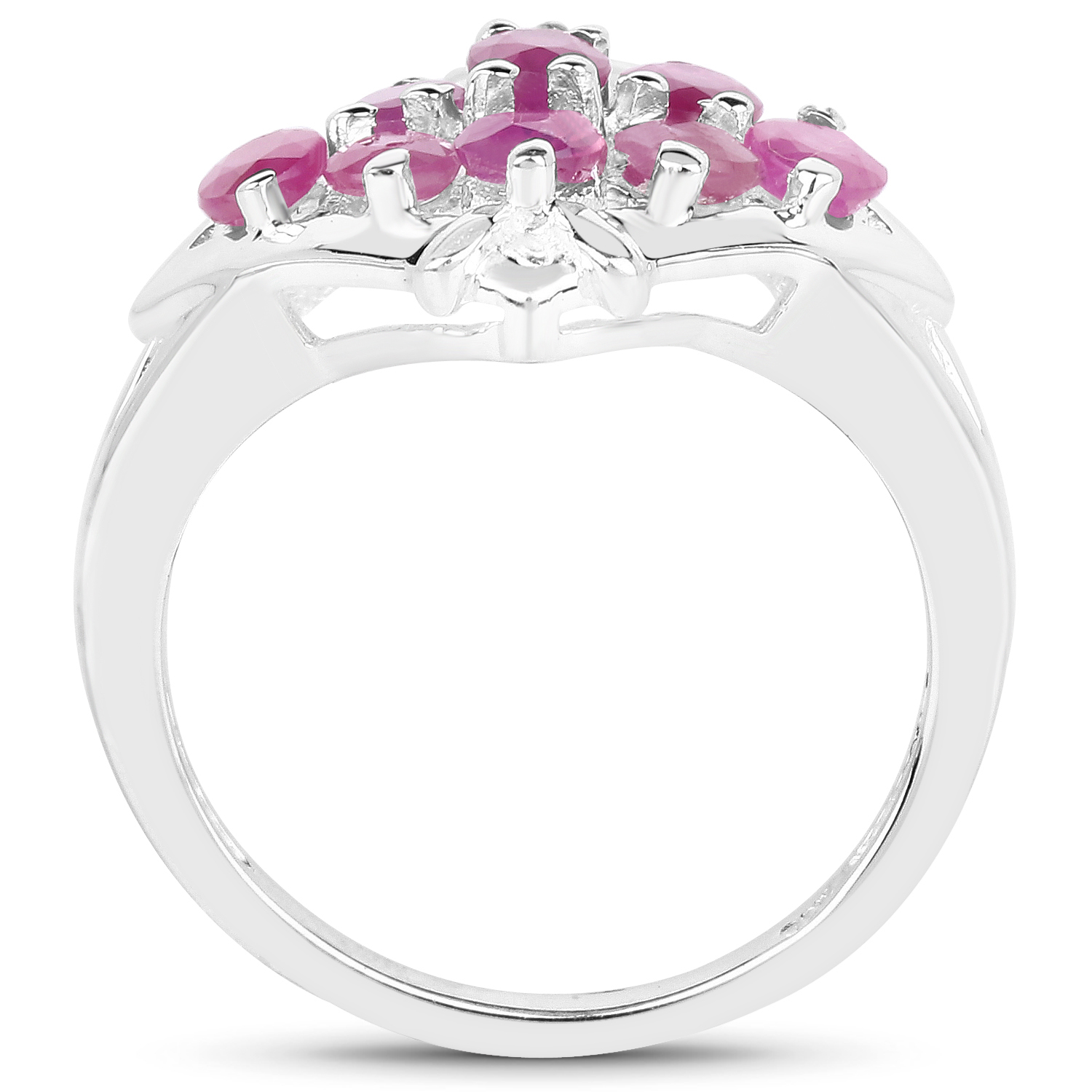 1.98 Carat Genuine Ruby .925 Sterling Silver Ring