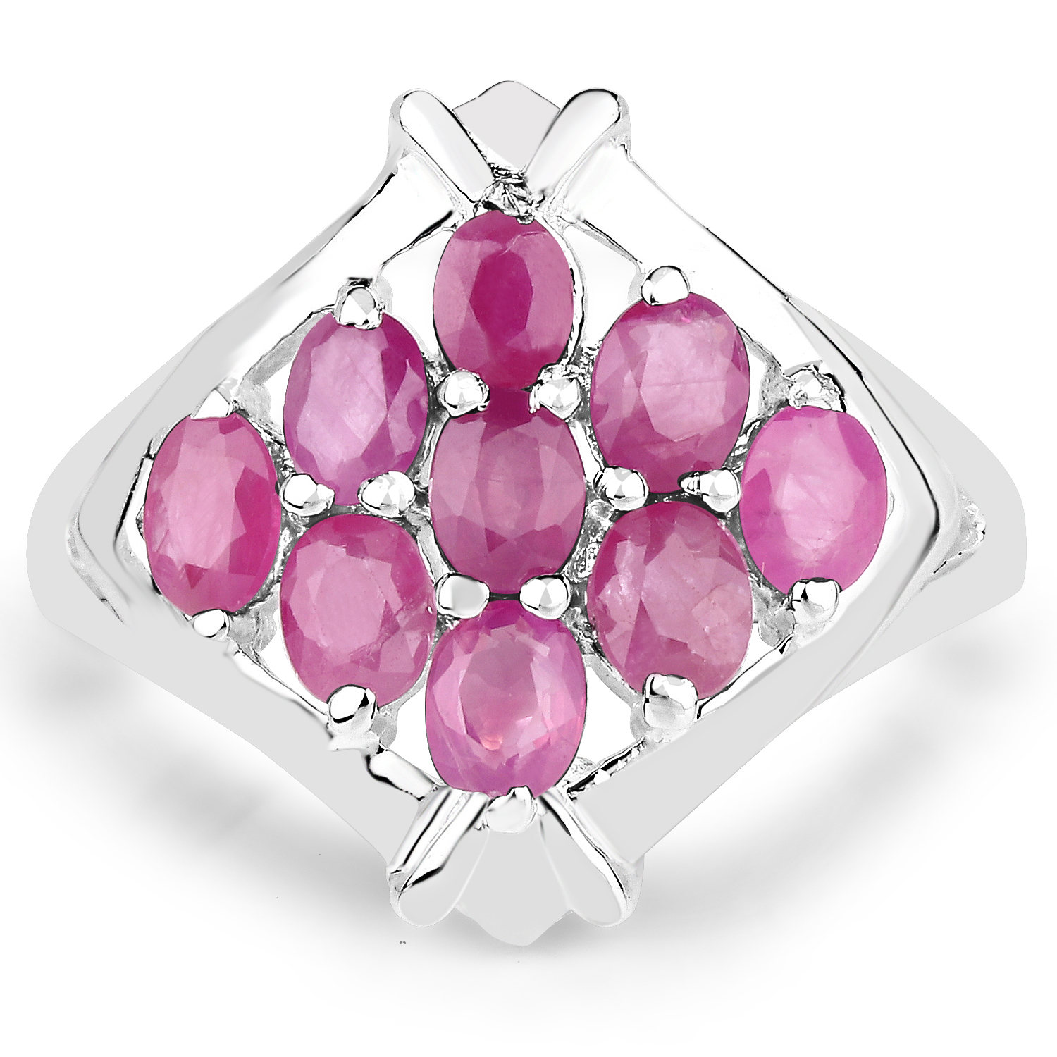 1.98 Carat Genuine Ruby .925 Sterling Silver Ring